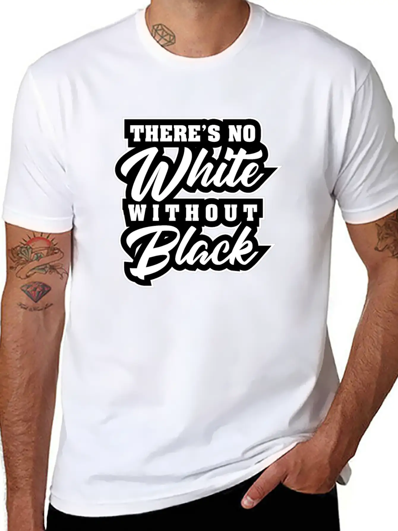 There Is No White Without Black Unisex Casual T-Shirt – Clean Design For Daily Comfort