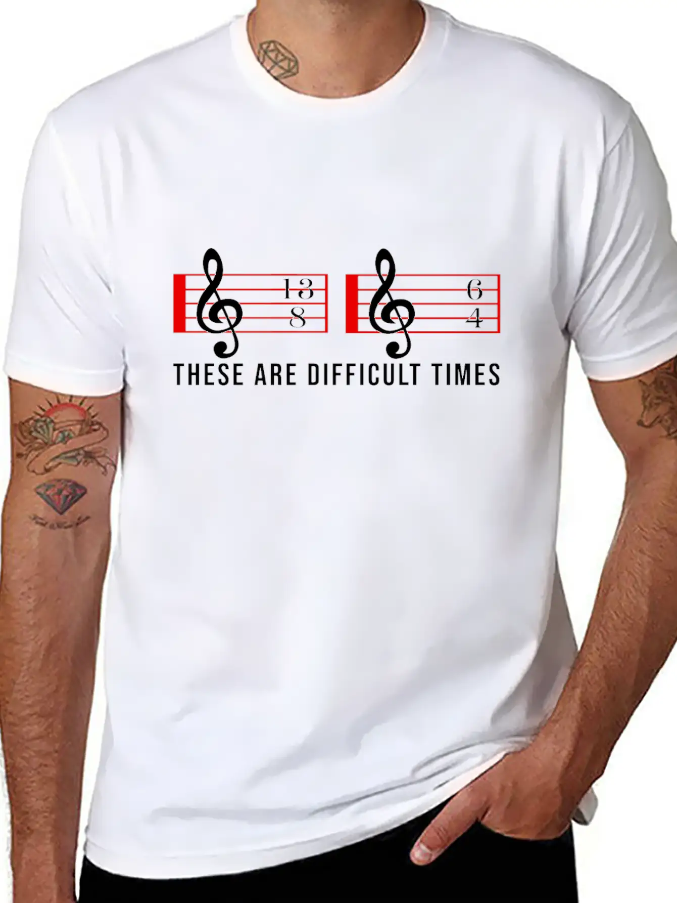 These Are Difficult Times Music Note Choire Essential Cotton Tee For Daily Outfits – Unisex Style