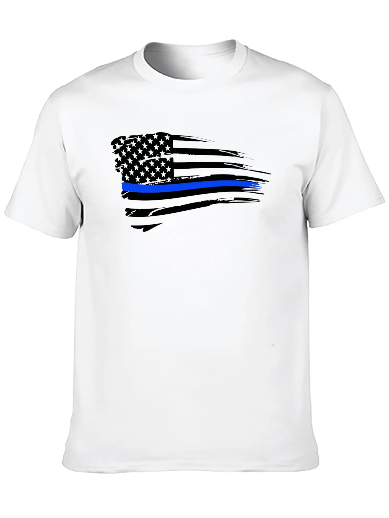 Thin Blue Line Flag Unisex Casual T-Shirt – Clean Design For Daily Comfort