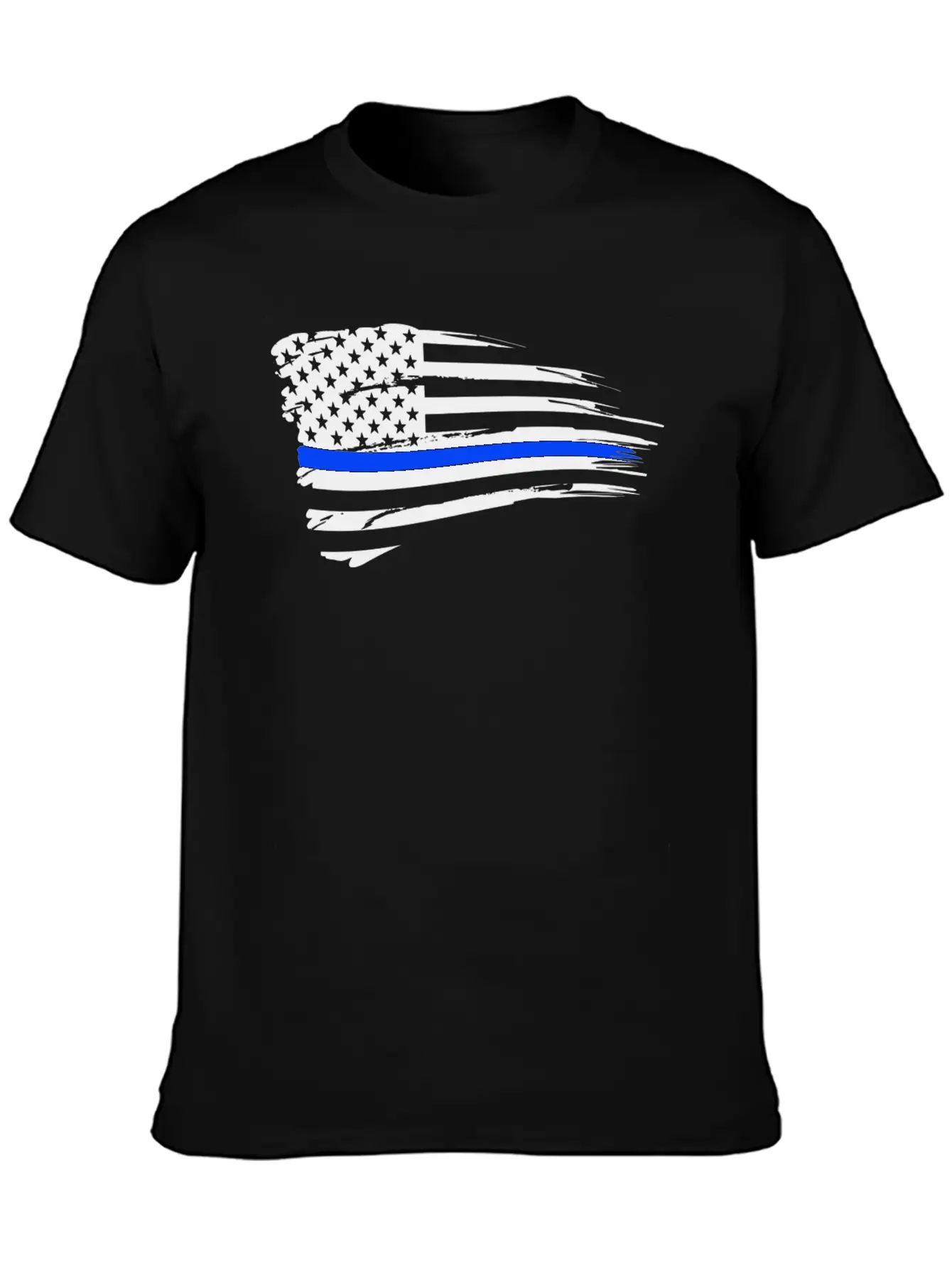 Thin Blue Line Flag Unisex Casual T-Shirt – Clean Design For Daily Comfort