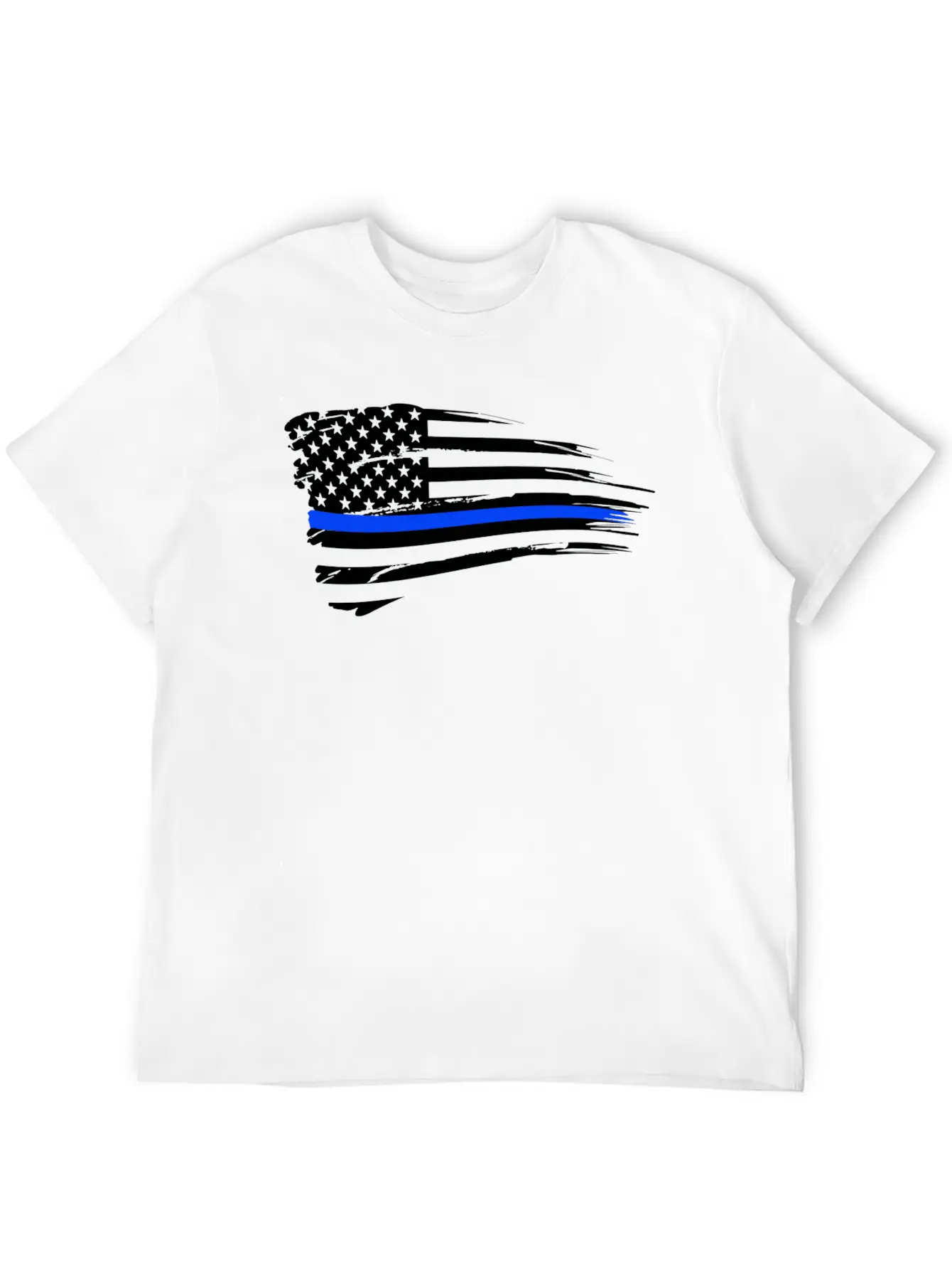 Thin Blue Line Flag Unisex Casual T-Shirt – Clean Design For Daily Comfort
