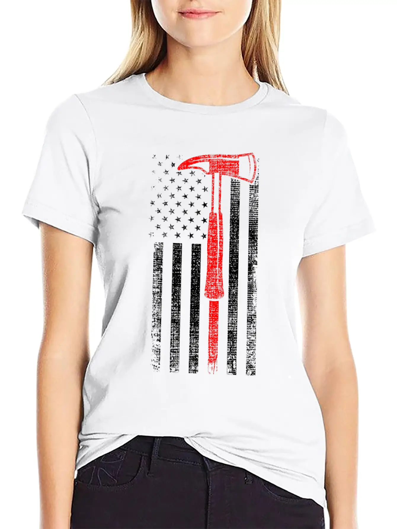 Thin Red Line Firefighter Axe Hero Patriot Classic Fit Graphic Tee For Daily Comfort – Unisex Cotton Shirt
