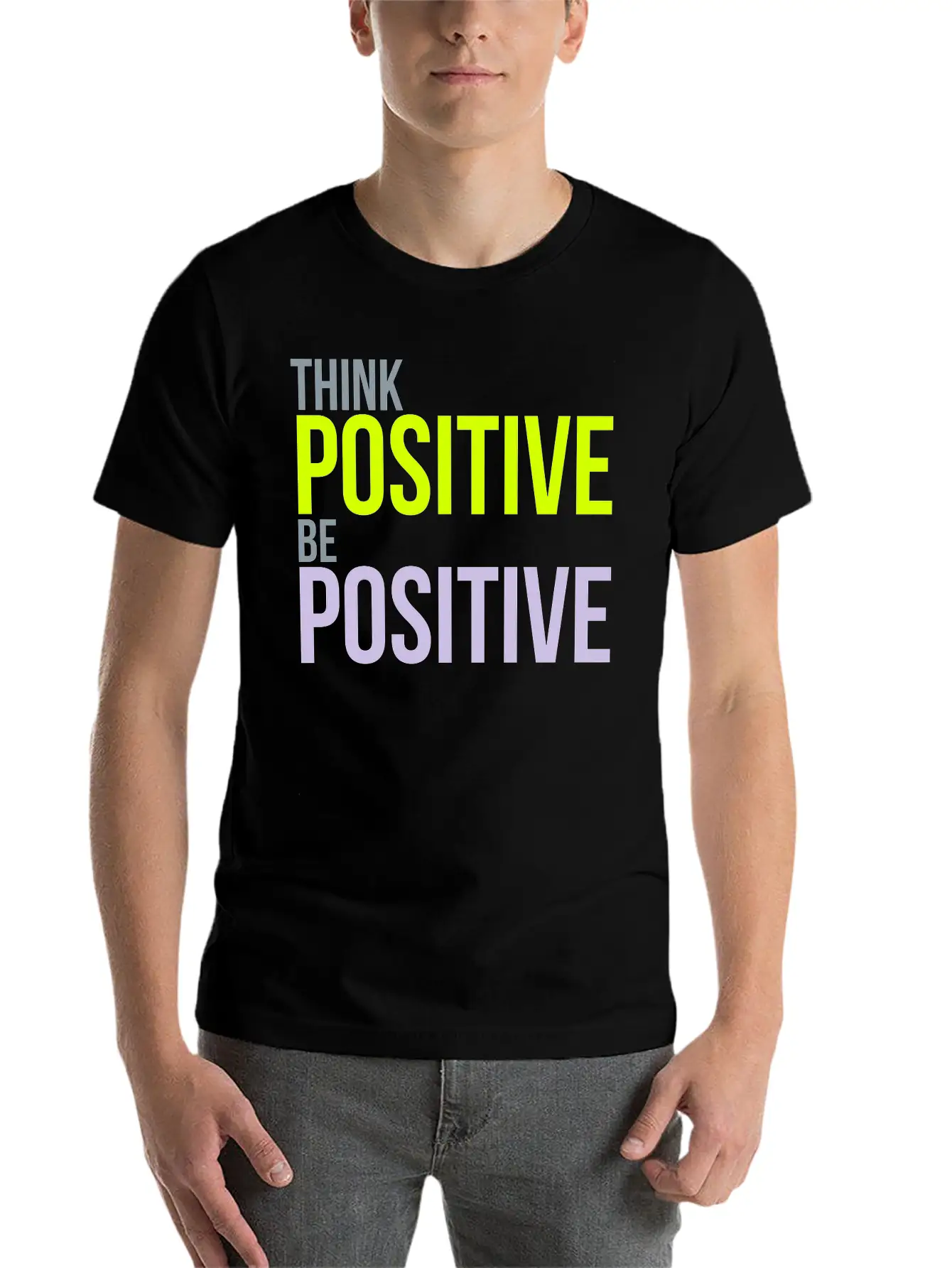 Think Positive Essential Cotton Tee For Daily Outfits – Unisex Style