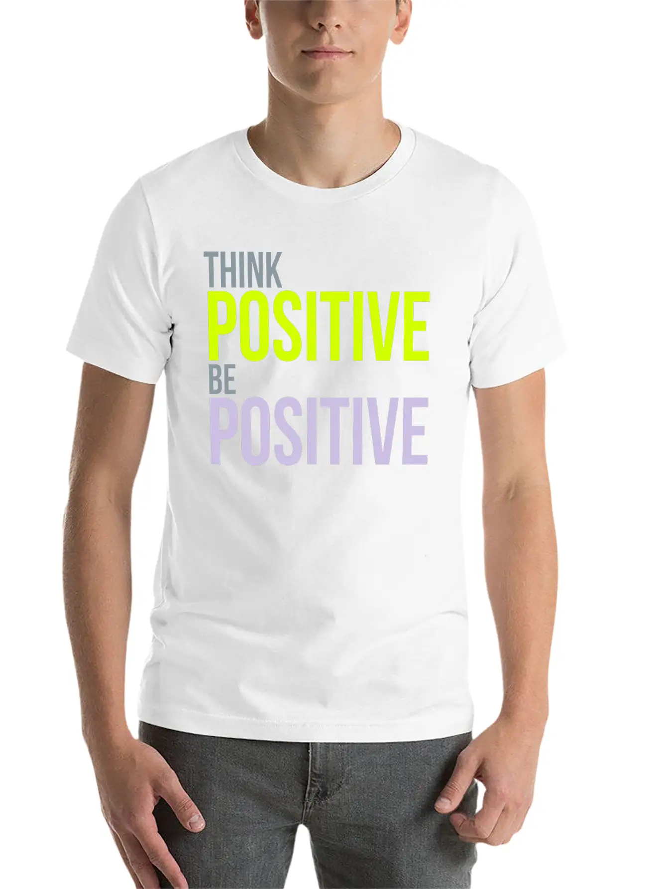Think Positive Essential Cotton Tee For Daily Outfits – Unisex Style