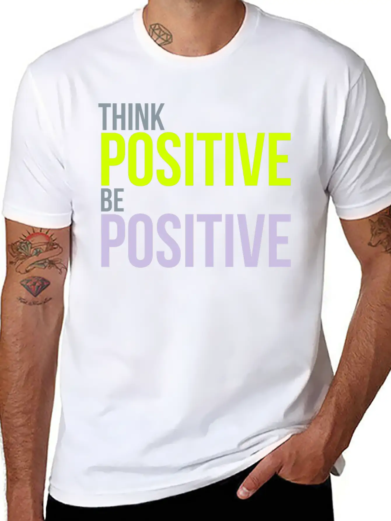 Think Positive Essential Cotton Tee For Daily Outfits – Unisex Style