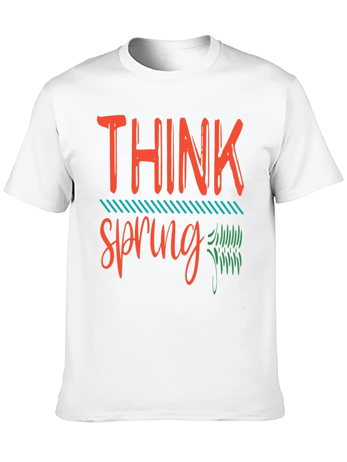Think Spring, Colorful Spring Stylish Everyday T-Shirt – Unisex Basic Cotton Tee
