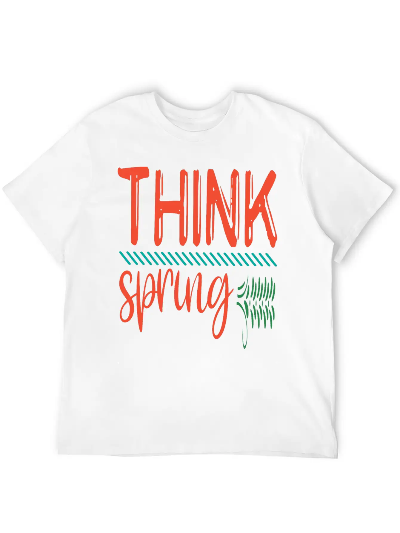 Think Spring, Colorful Spring Stylish Everyday T-Shirt – Unisex Basic Cotton Tee