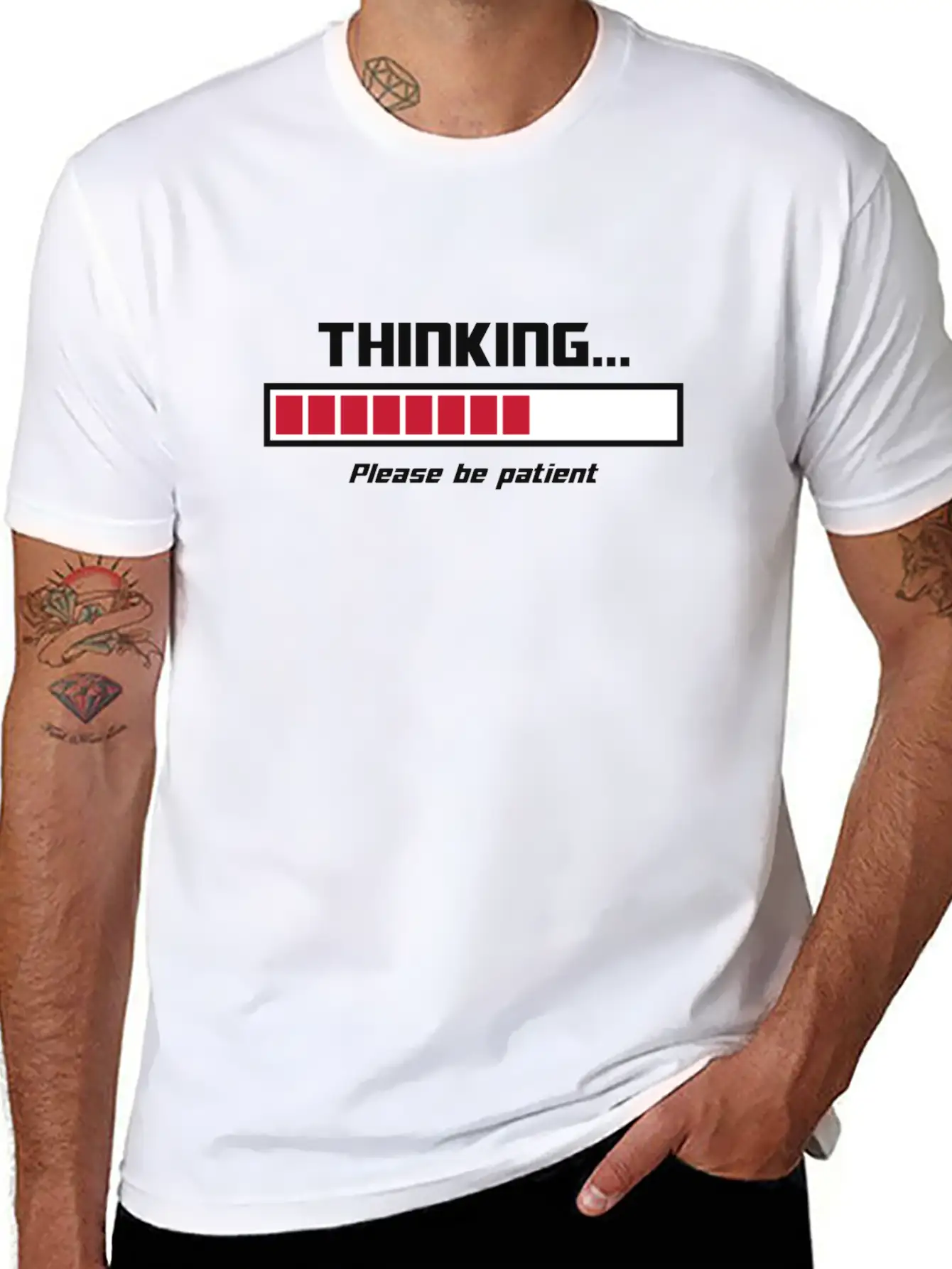 Thinking Loading Bar Please Be Patient Essential Cotton Tee For Daily Outfits – Unisex Style