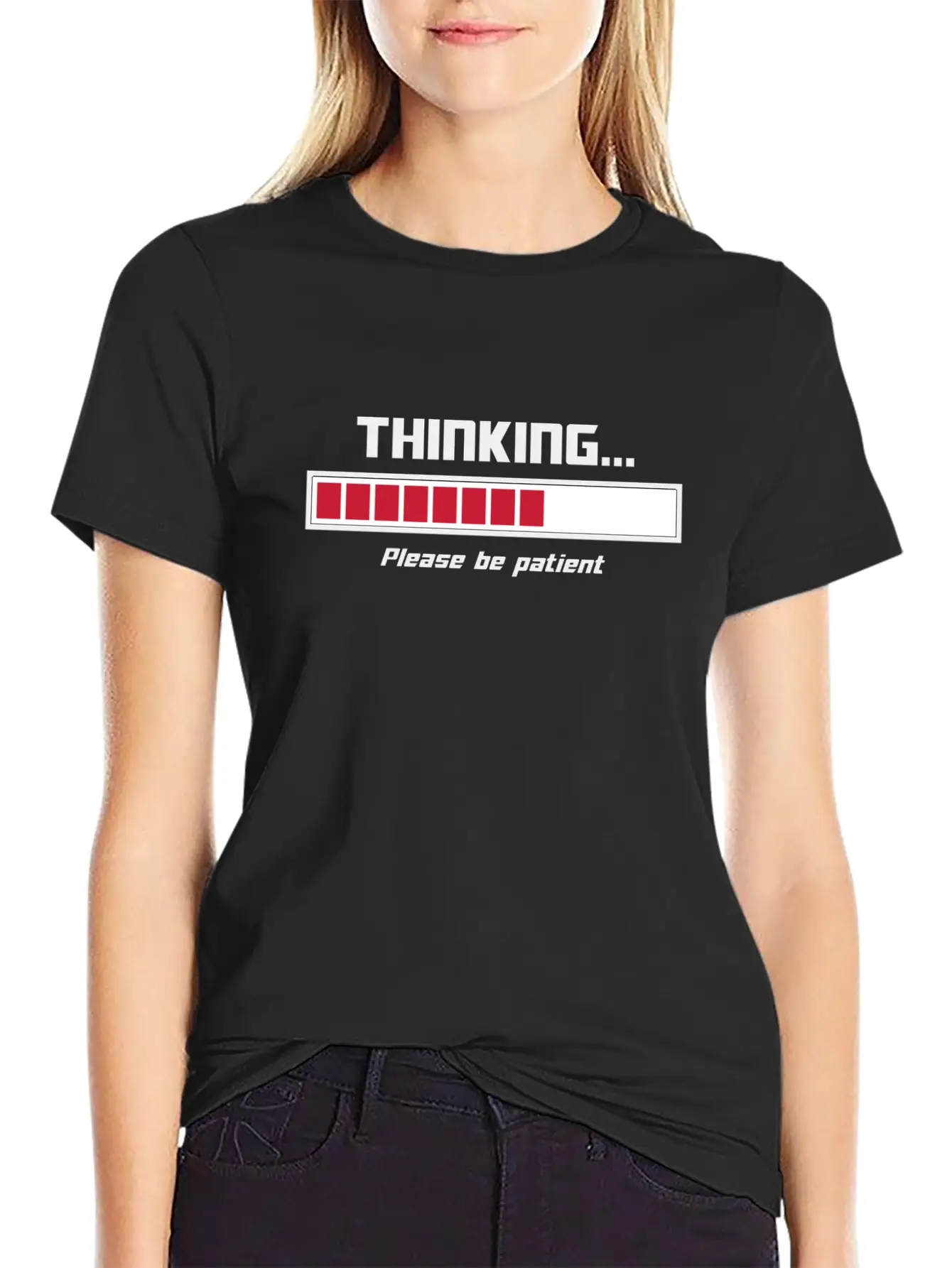 Thinking Loading Bar Please Be Patient Essential Cotton Tee For Daily Outfits – Unisex Style