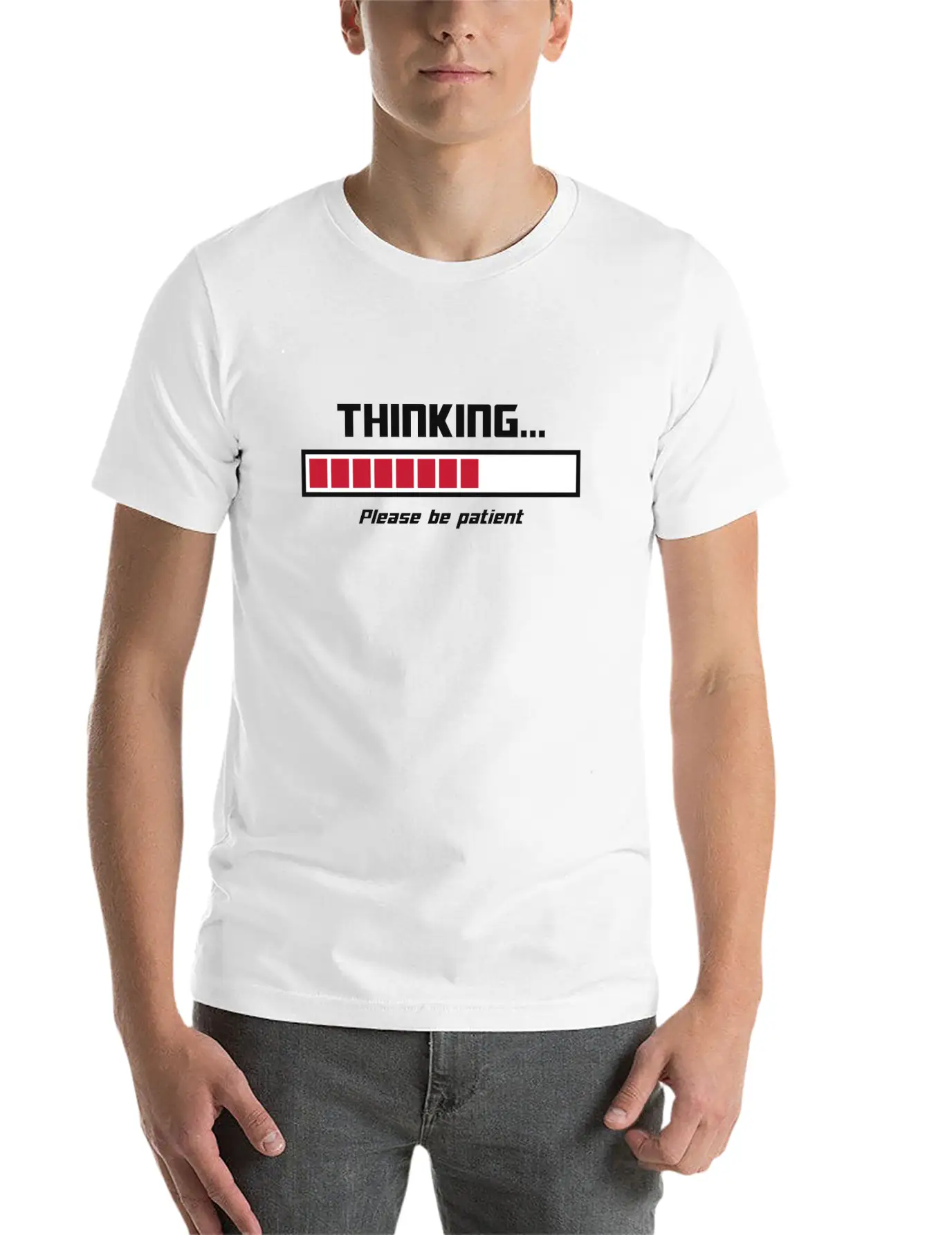 Thinking Loading Bar Please Be Patient Essential Cotton Tee For Daily Outfits – Unisex Style