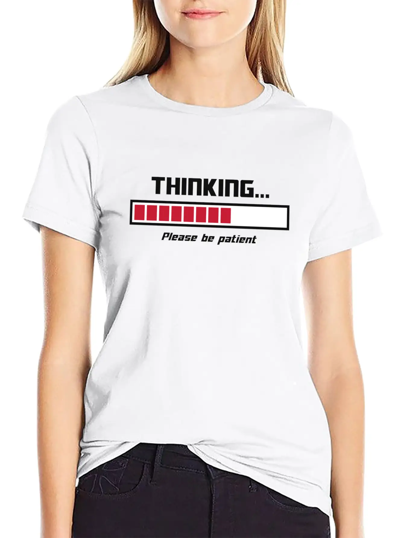 Thinking Loading Bar Please Be Patient Essential Cotton Tee For Daily Outfits – Unisex Style