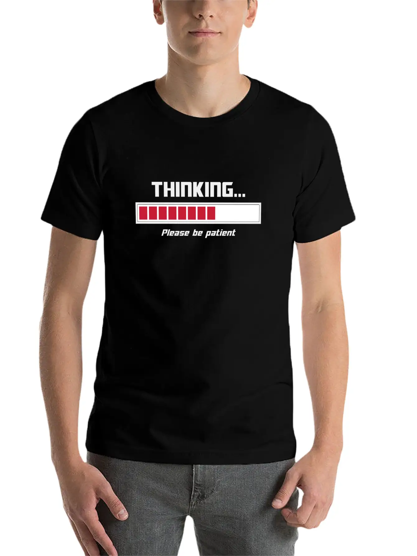 Thinking Loading Bar Please Be Patient Essential Cotton Tee For Daily Outfits – Unisex Style