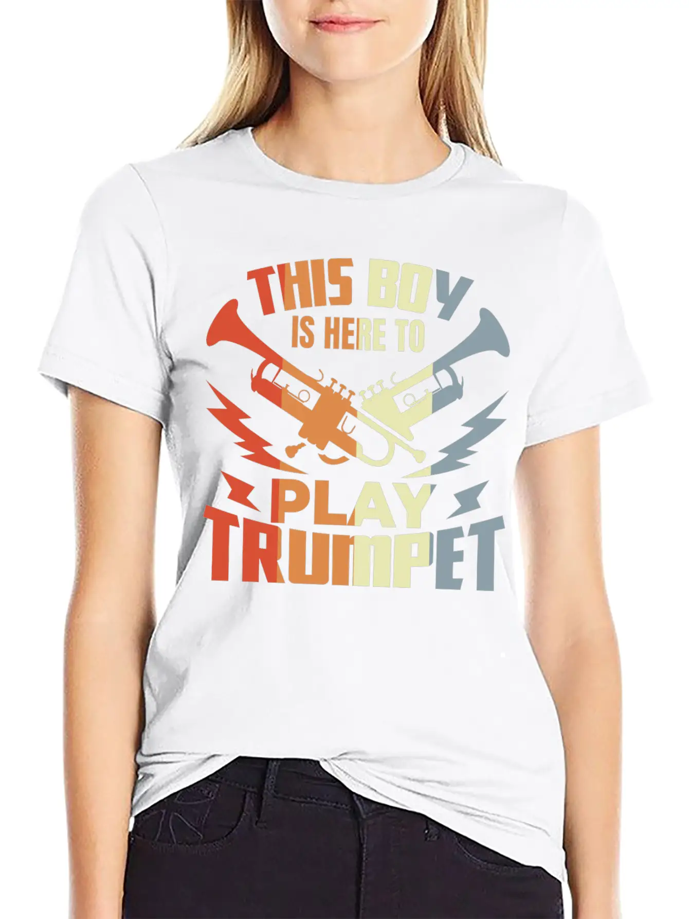 This Boy Is Here To Play Trumpet Unisex Casual T-Shirt – Clean Design For Daily Comfort
