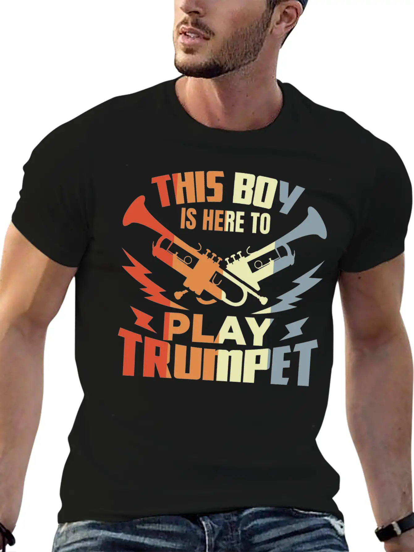 This Boy Is Here To Play Trumpet Unisex Casual T-Shirt – Clean Design For Daily Comfort