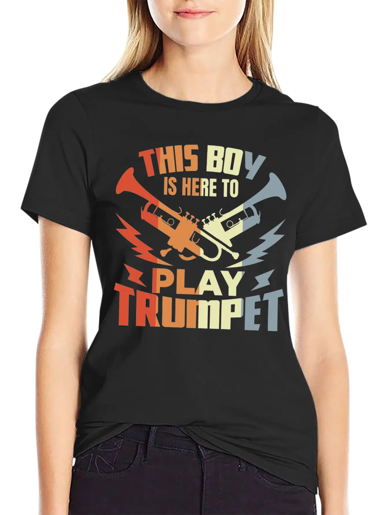 This Boy Is Here To Play Trumpet Unisex Casual T-Shirt – Clean Design For Daily Comfort