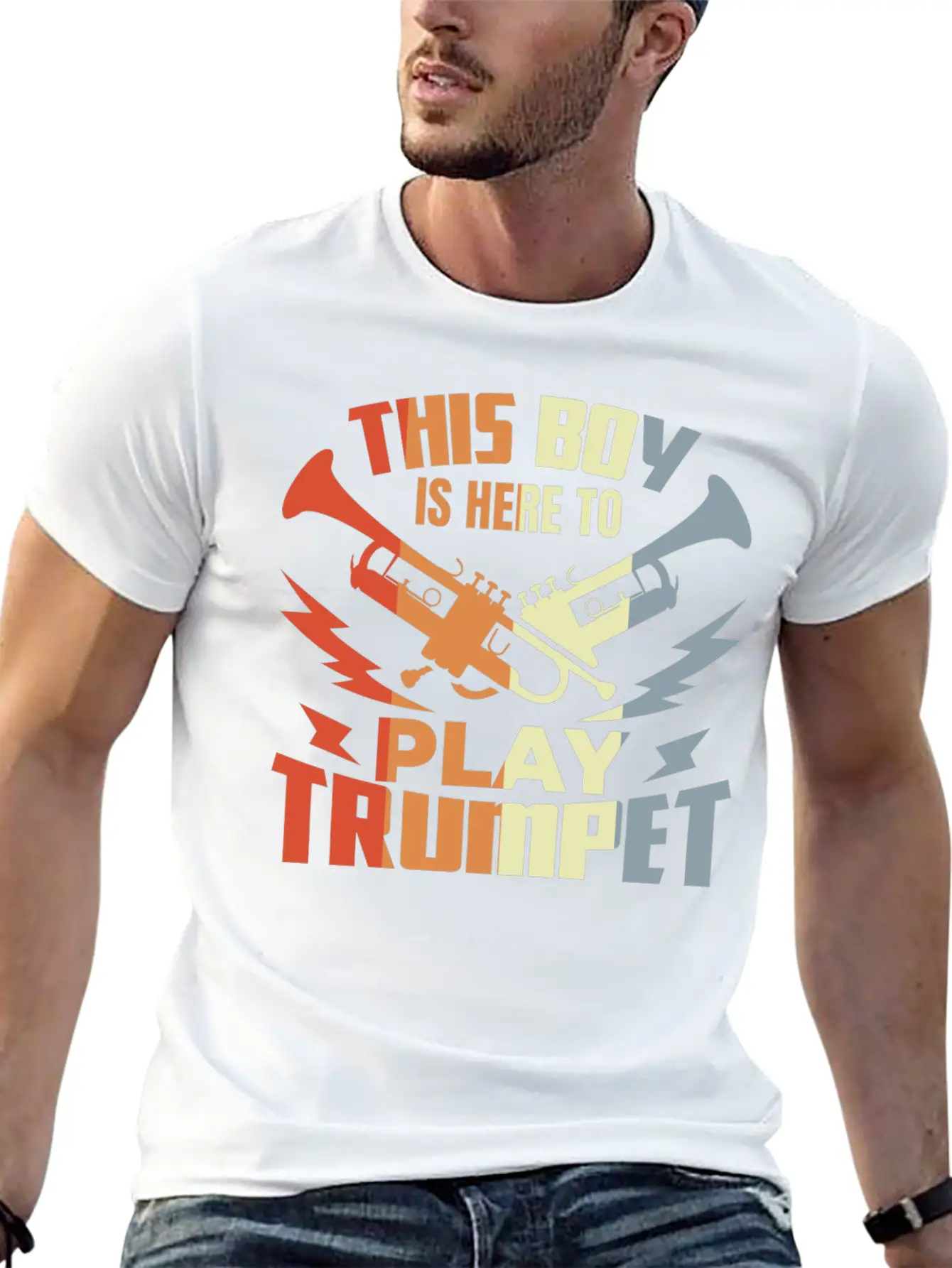 This Boy Is Here To Play Trumpet Unisex Casual T-Shirt – Clean Design For Daily Comfort