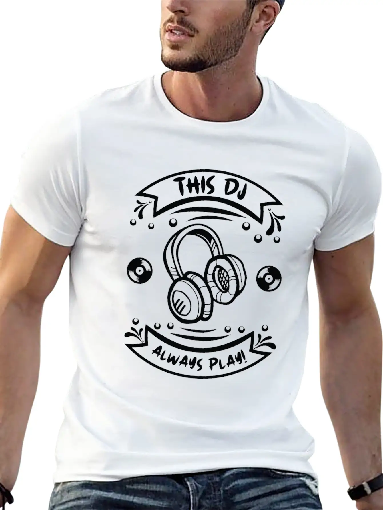This DJ Always Play DJ Headphones Playing Music Unisex Casual T-Shirt – Clean Design For Daily Comfort
