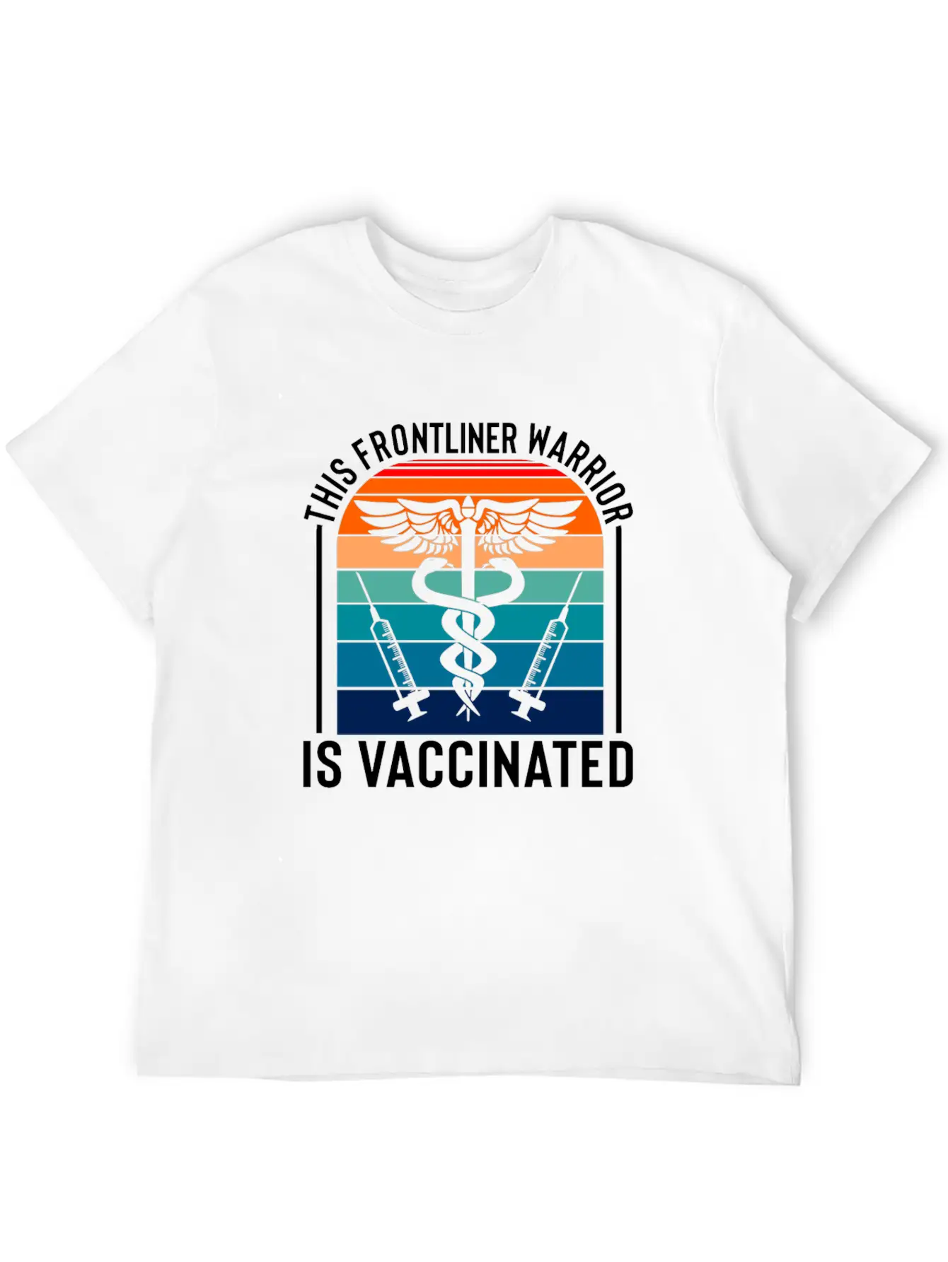 This Frontliner Warrior Is Vaccinated Nurse Frontl Modern Fit Casual T-Shirt – Clean And Versatile Design