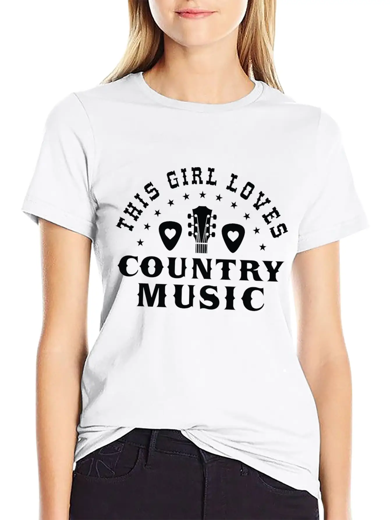 This Girl Loves Country Music Lightweight Cotton T-Shirt – Daily Comfort Graphic Shirt