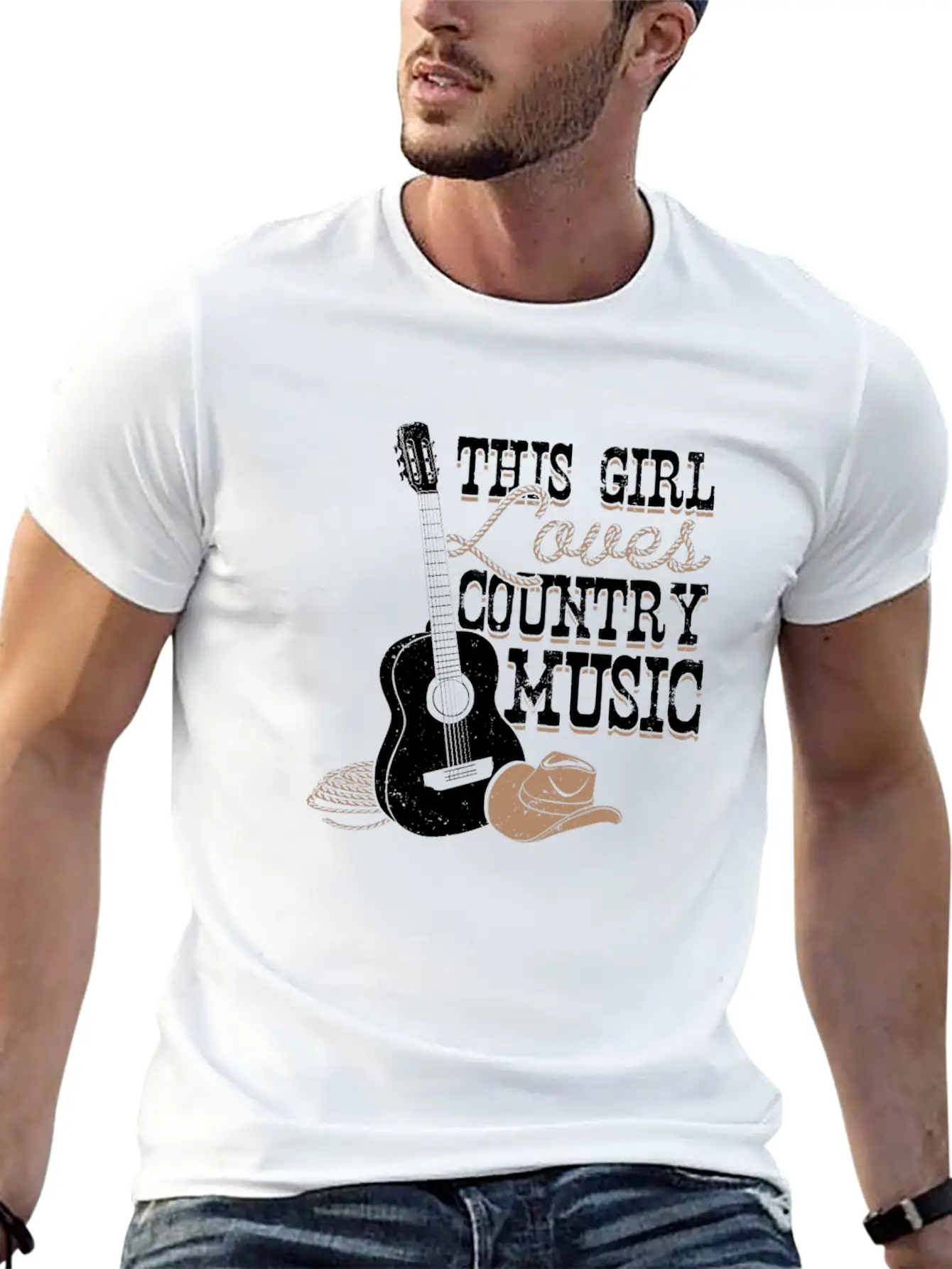 This Girl Loves Country Music Modern Fit Casual T-Shirt – Clean And Versatile Design