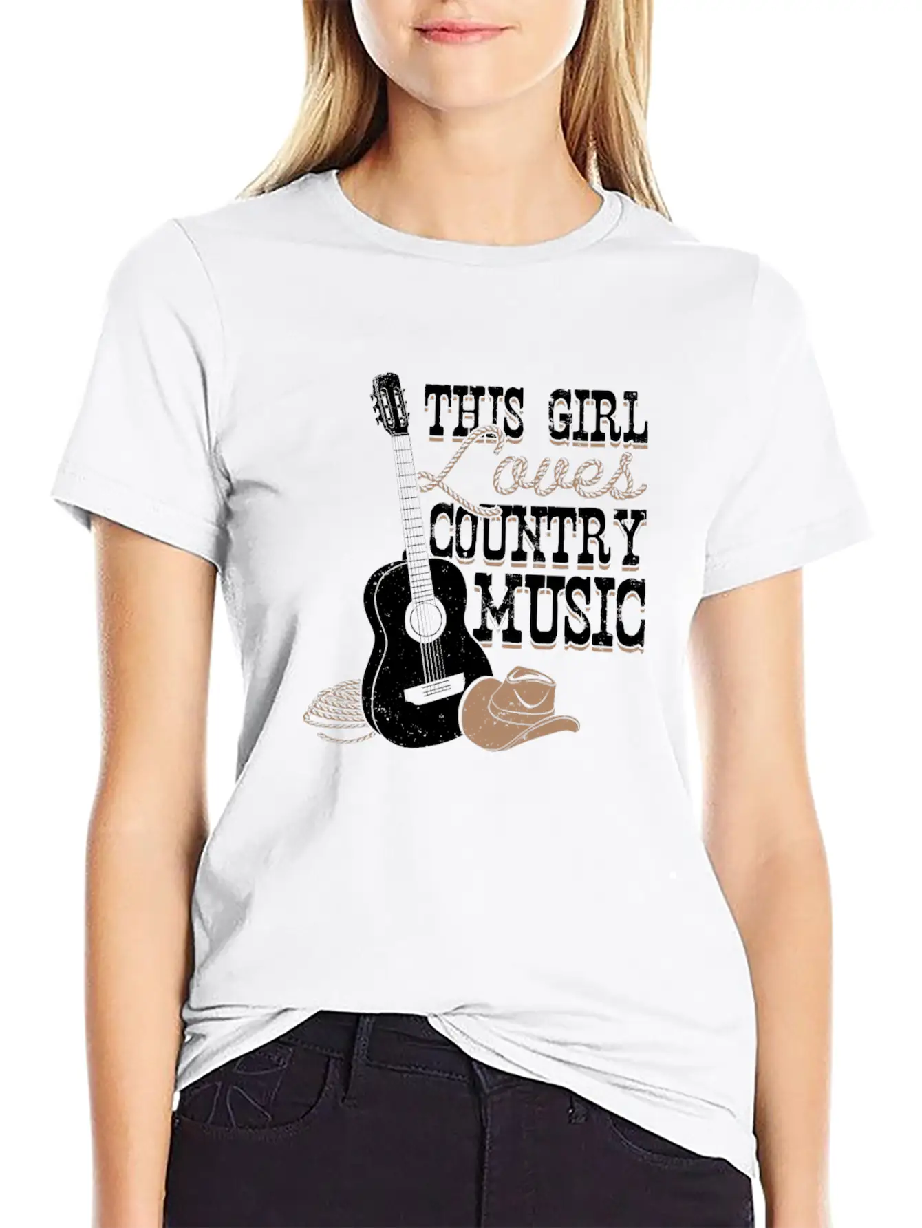 This Girl Loves Country Music Modern Fit Casual T-Shirt – Clean And Versatile Design