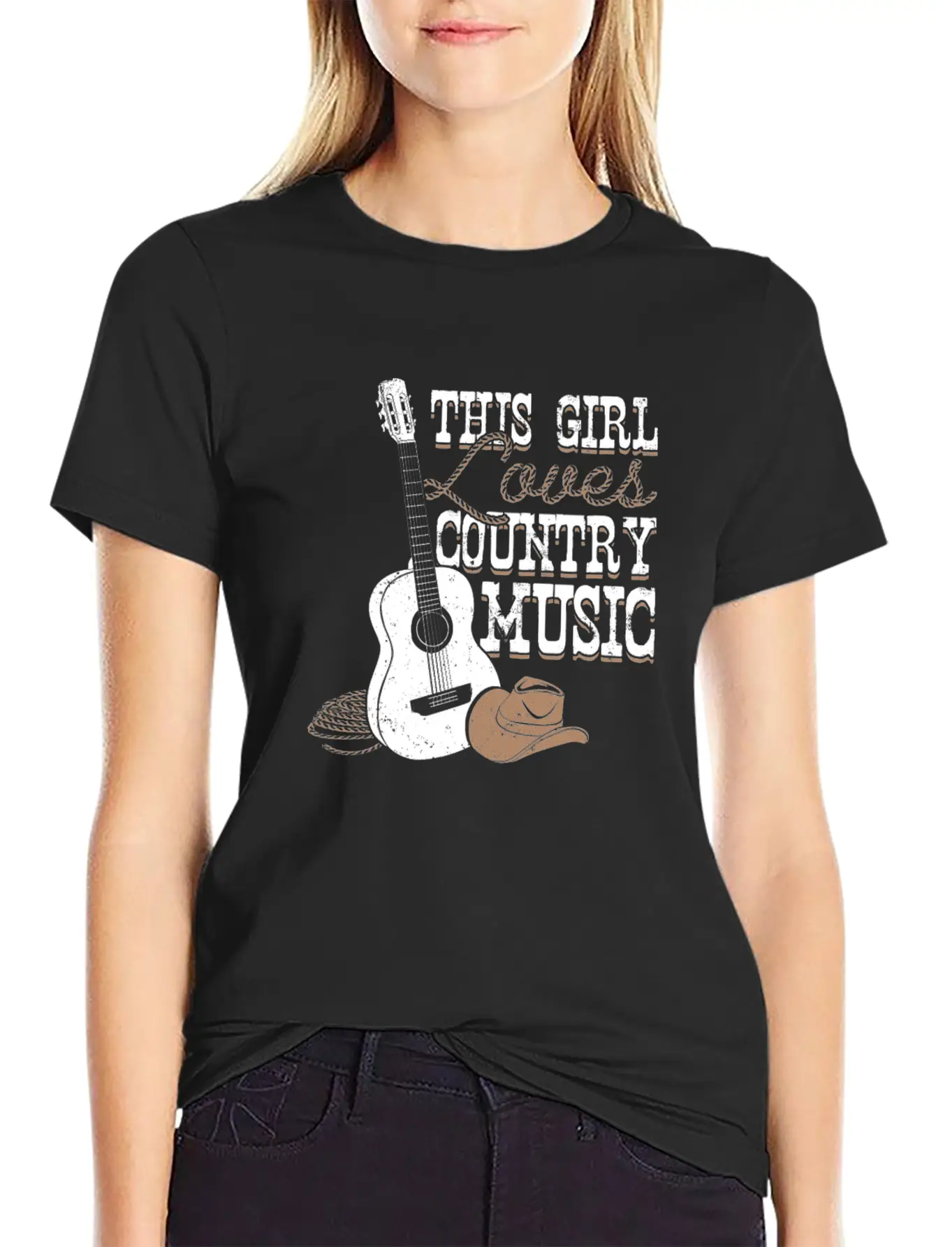 This Girl Loves Country Music Modern Fit Casual T-Shirt – Clean And Versatile Design