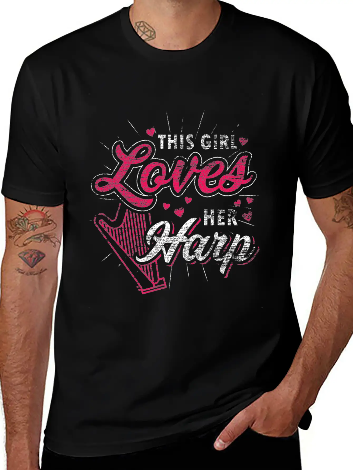 This Girl Loves Her Harp Unisex Casual T-Shirt – Clean Design For Daily Comfort