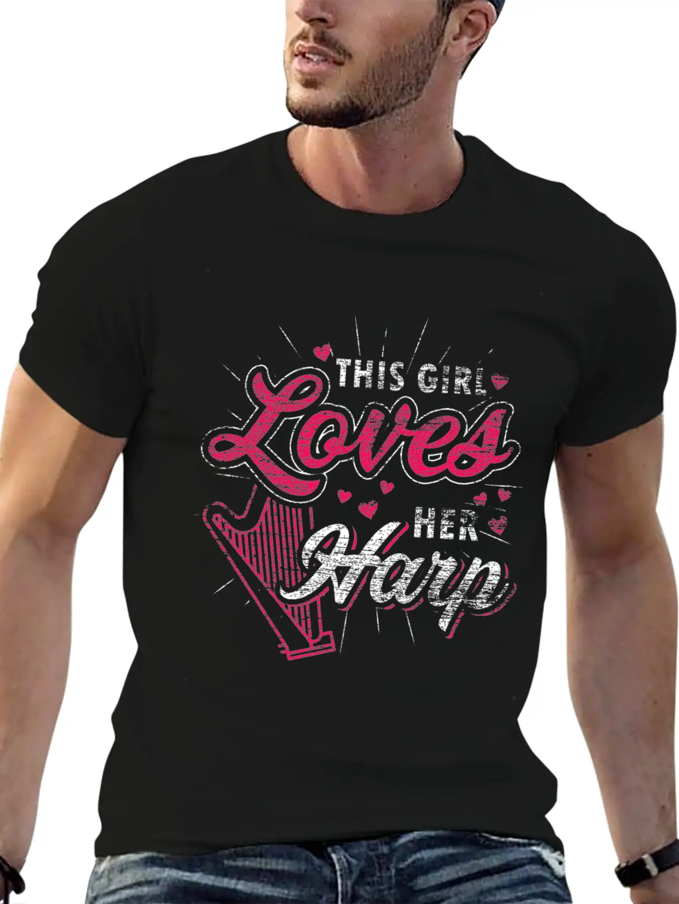 This Girl Loves Her Harp Unisex Casual T-Shirt – Clean Design For Daily Comfort