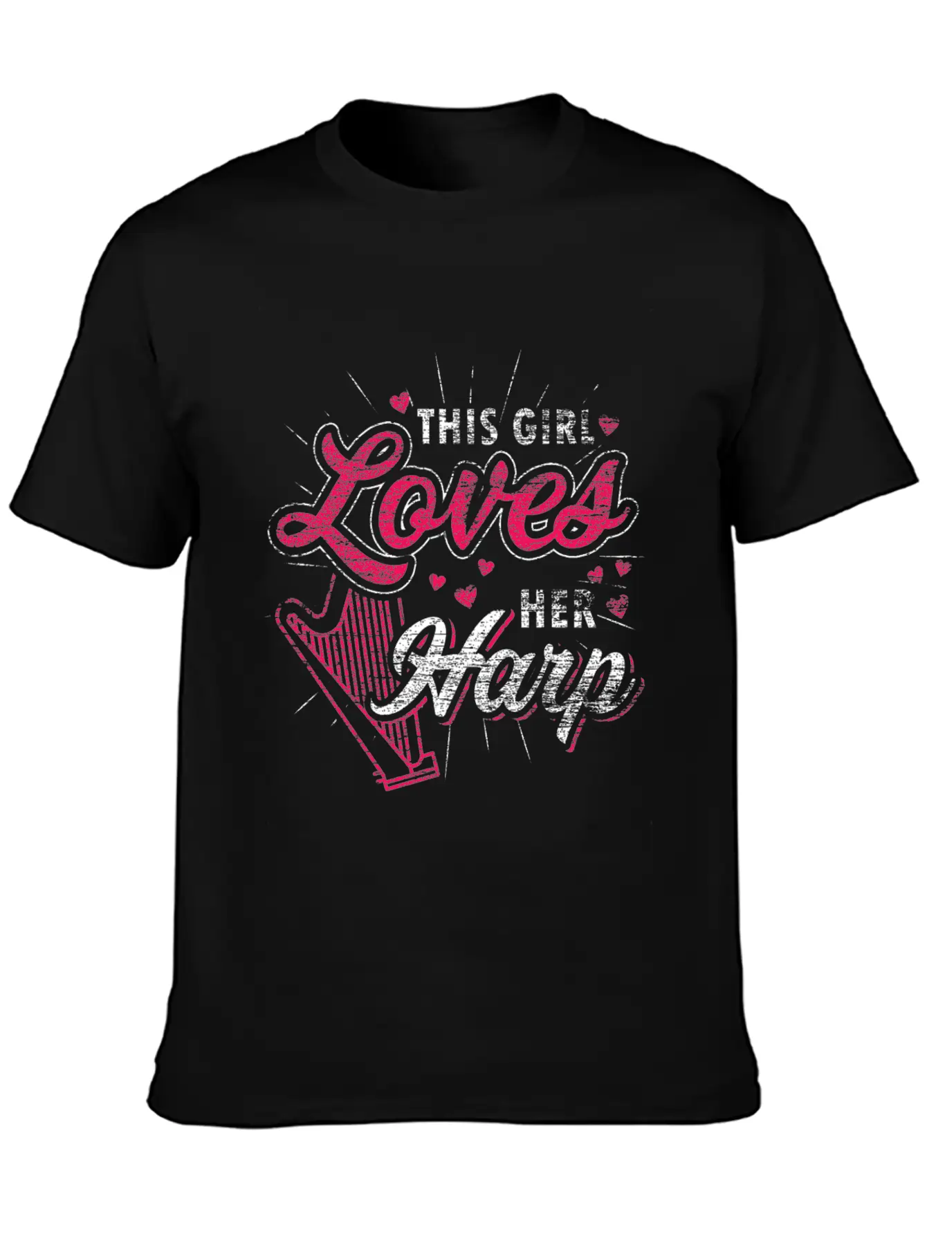 This Girl Loves Her Harp Unisex Casual T-Shirt – Clean Design For Daily Comfort