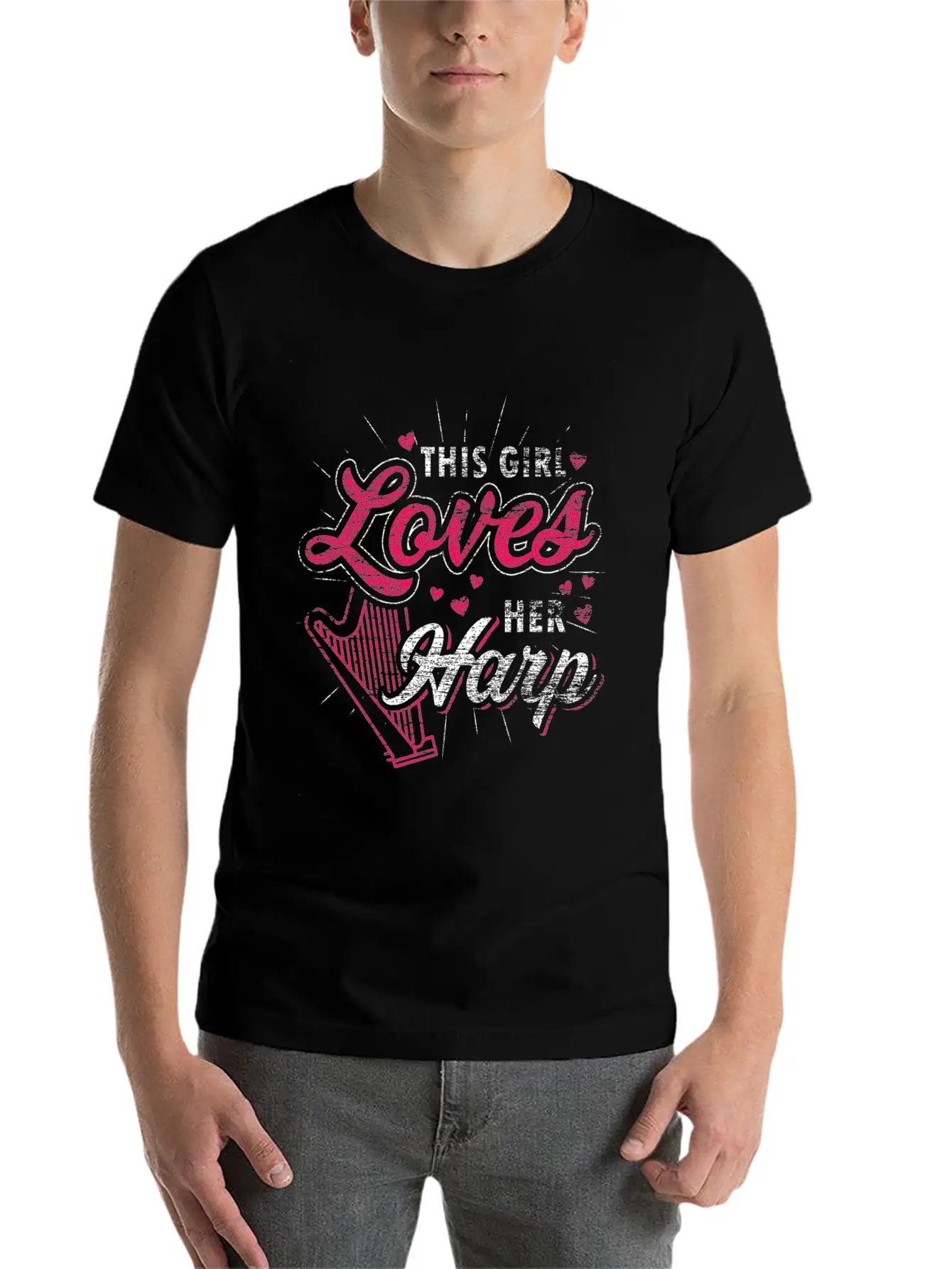 This Girl Loves Her Harp Unisex Casual T-Shirt – Clean Design For Daily Comfort