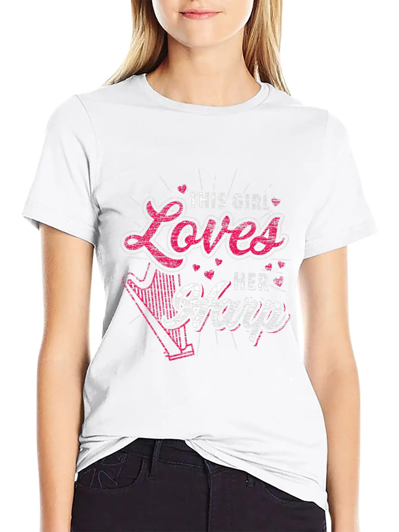 This Girl Loves Her Harp Unisex Casual T-Shirt – Clean Design For Daily Comfort