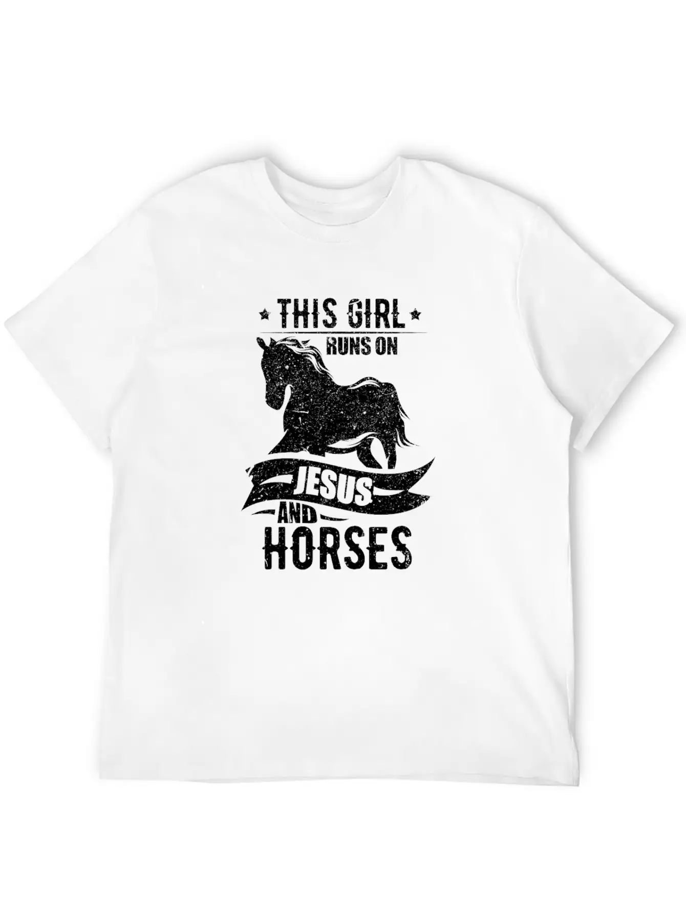 This Girl Runs On Jesus And Horses Lightweight Cotton T-Shirt – Daily Comfort Graphic Shirt