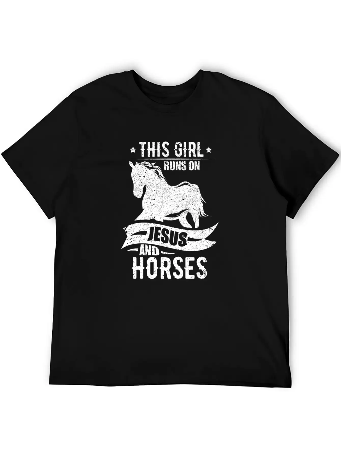 This Girl Runs On Jesus And Horses Lightweight Cotton T-Shirt – Daily Comfort Graphic Shirt