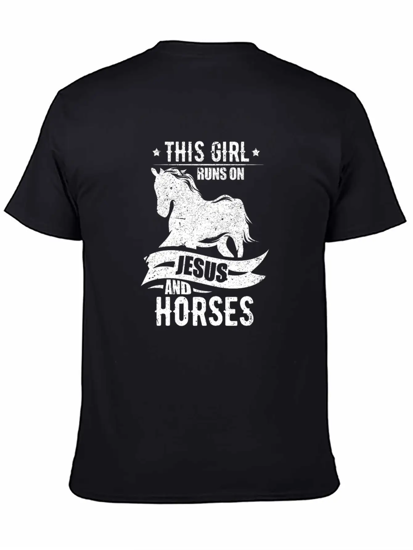This Girl Runs On Jesus And Horses Lightweight Cotton T-Shirt – Daily Comfort Graphic Shirt