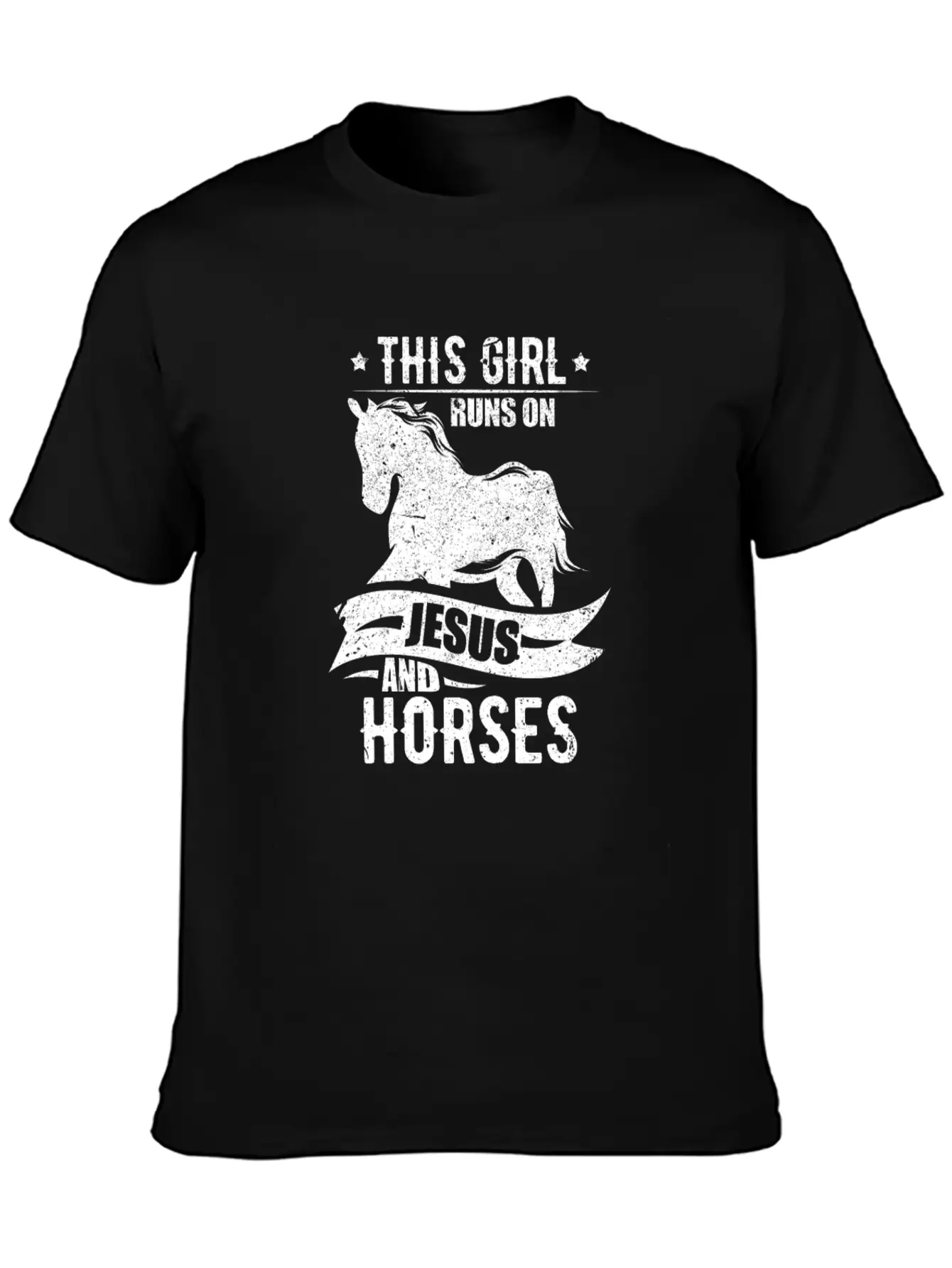 This Girl Runs On Jesus And Horses Lightweight Cotton T-Shirt – Daily Comfort Graphic Shirt