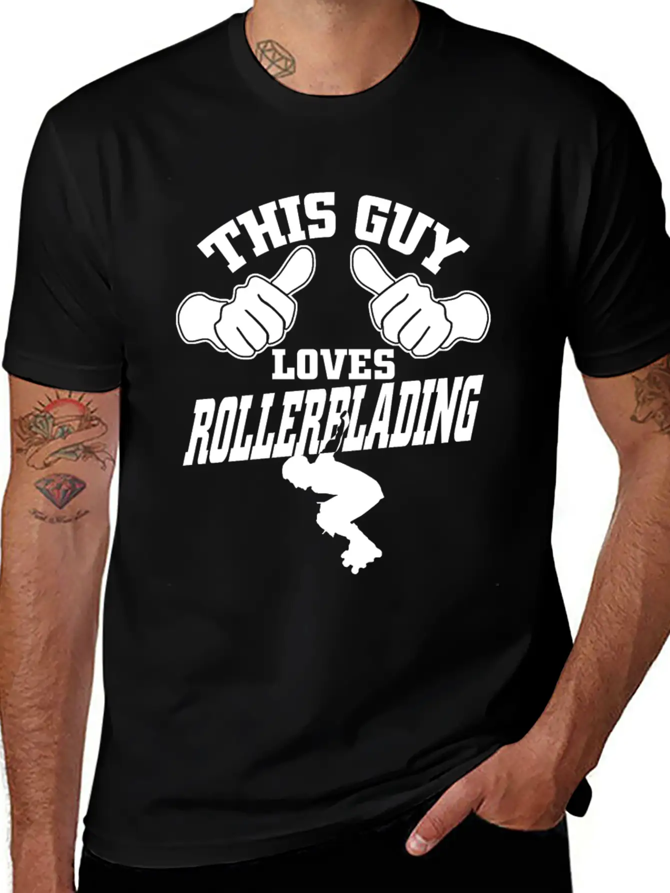 This Guy Loves Rollerblading Stylish Everyday T-Shirt – Unisex Basic Cotton Tee