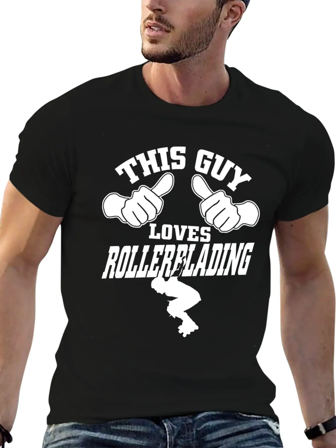 This Guy Loves Rollerblading Stylish Everyday T-Shirt – Unisex Basic Cotton Tee