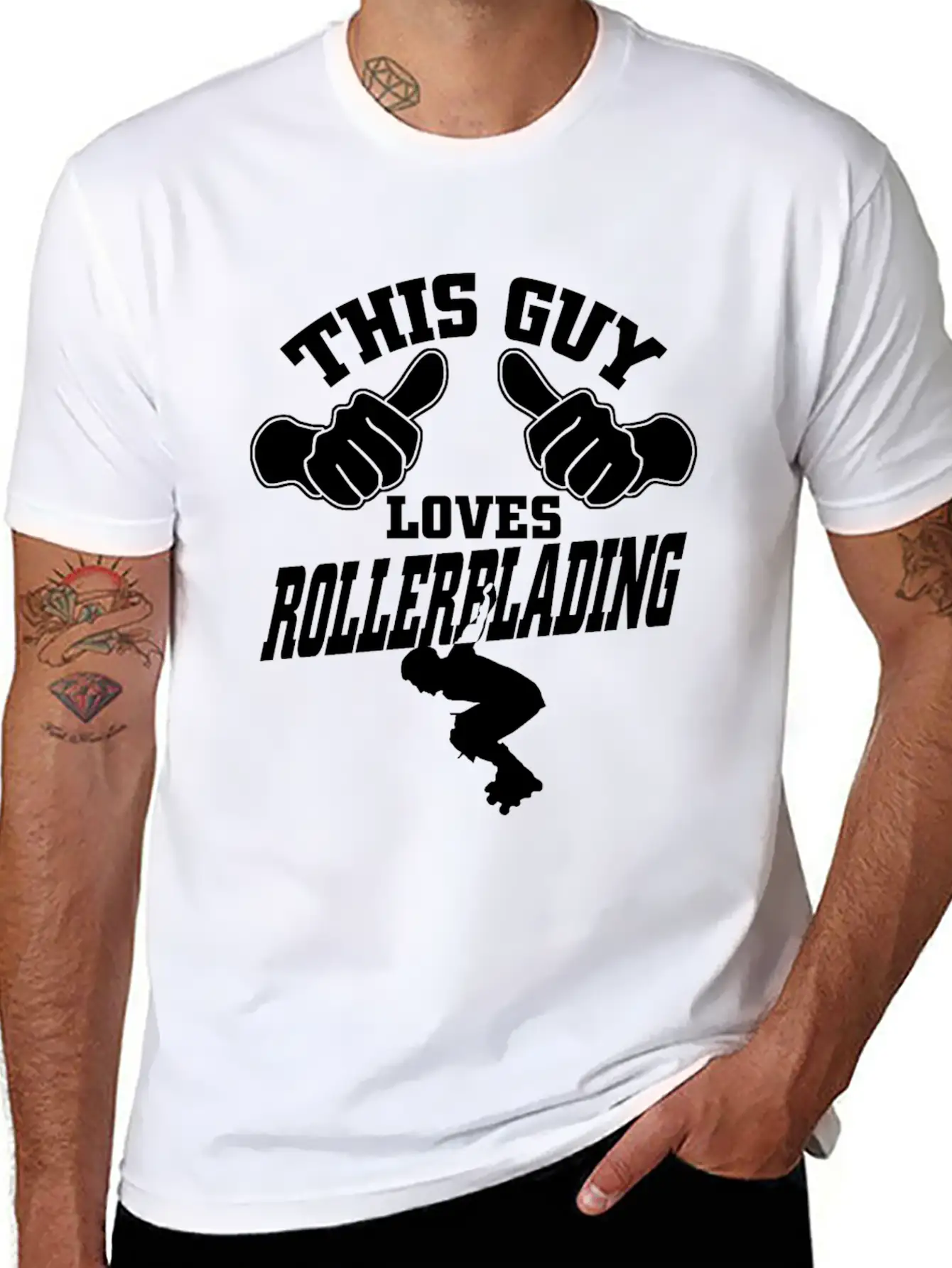 This Guy Loves Rollerblading Stylish Everyday T-Shirt – Unisex Basic Cotton Tee