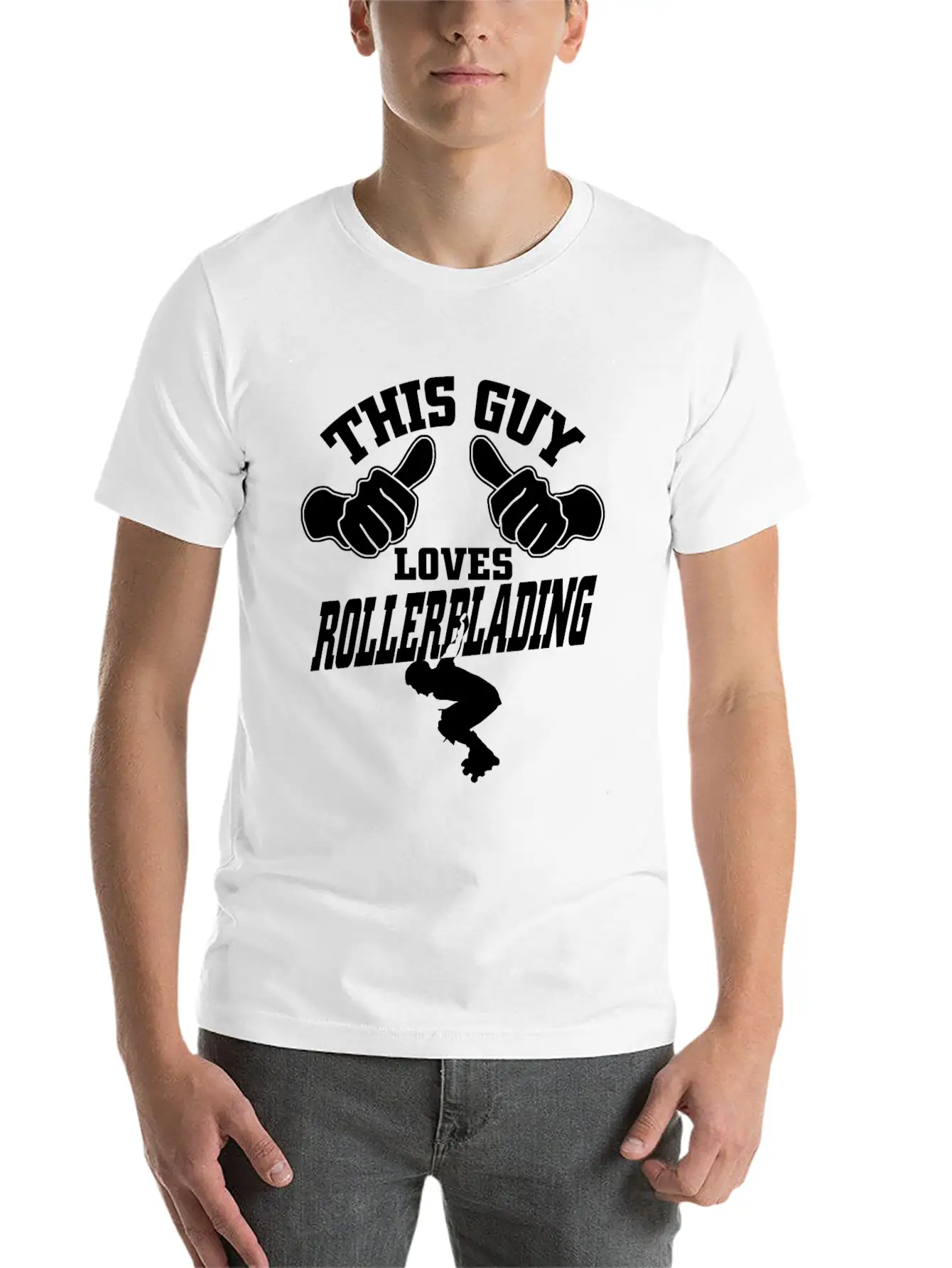 This Guy Loves Rollerblading Stylish Everyday T-Shirt – Unisex Basic Cotton Tee