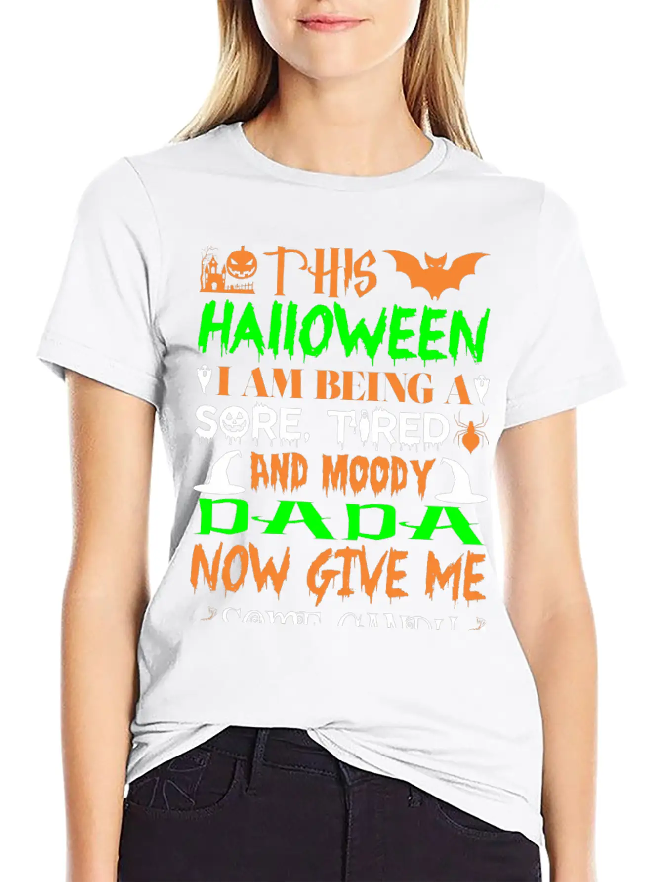 This Halloween Being Tired Moody Dada Candy Soft Cotton Short Sleeve Tee – Unisex Wardrobe Staple