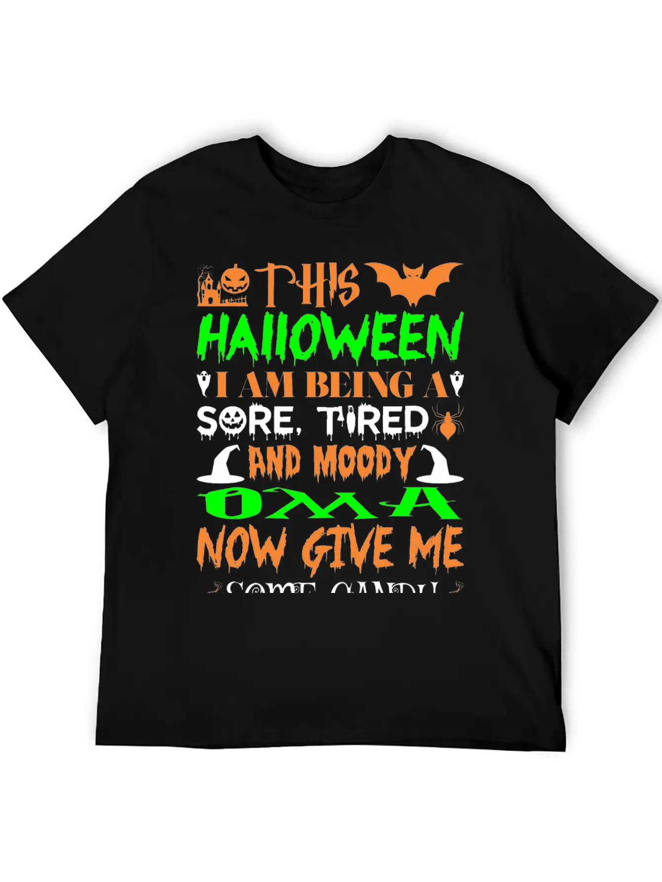 This Halloween Being Tired Moody Oma Candy Modern Fit Casual T-Shirt – Clean And Versatile Design