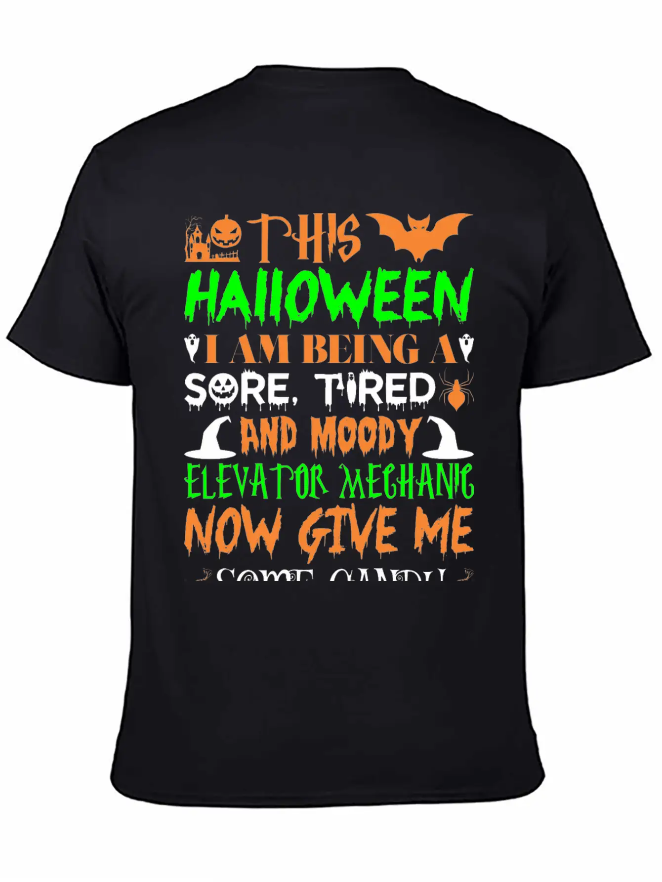 This Halloween Tired Moody Elevator Mechanic Candy Unisex Casual T-Shirt – Clean Design For Daily Comfort