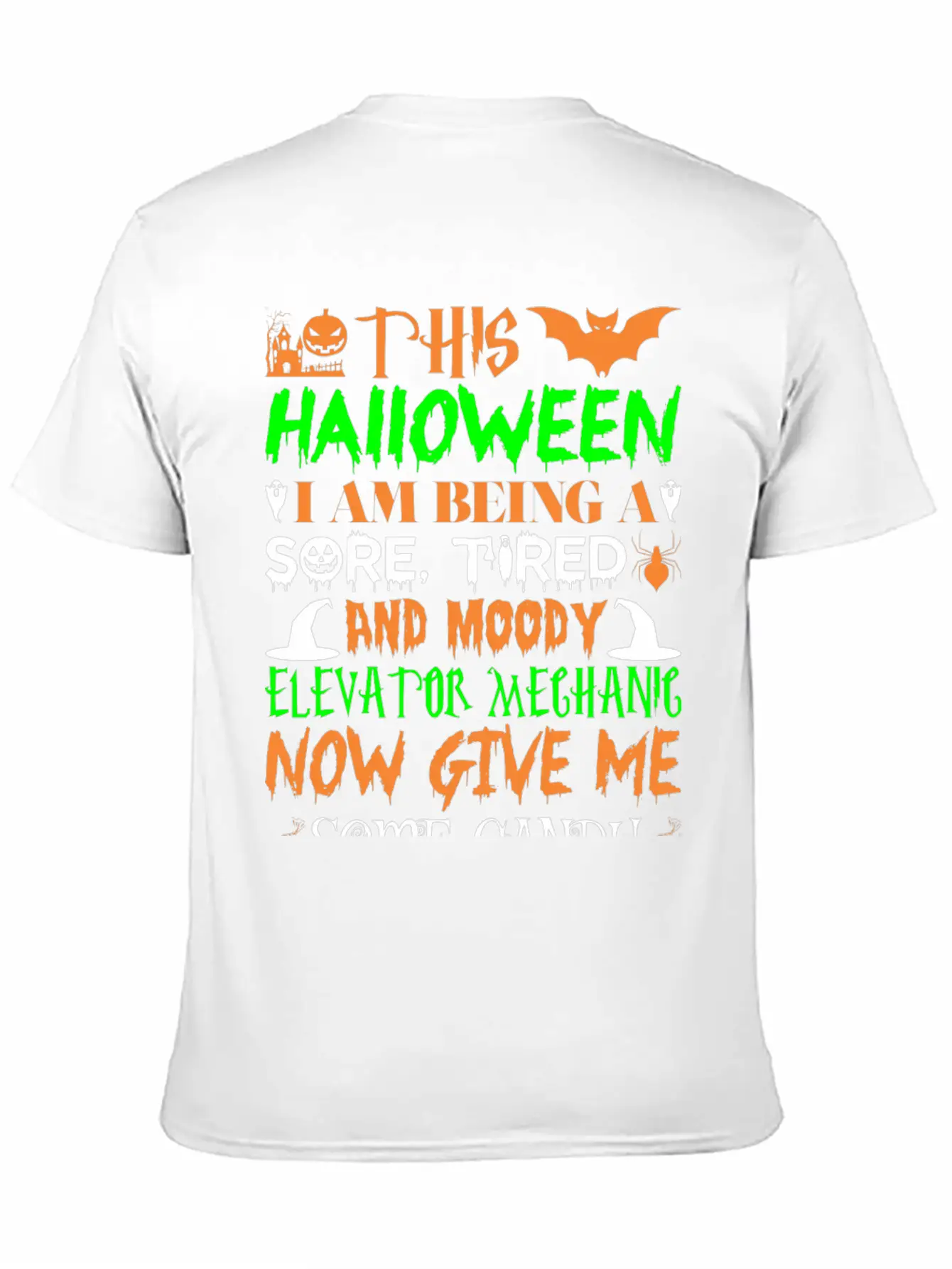This Halloween Tired Moody Elevator Mechanic Candy Unisex Casual T-Shirt – Clean Design For Daily Comfort
