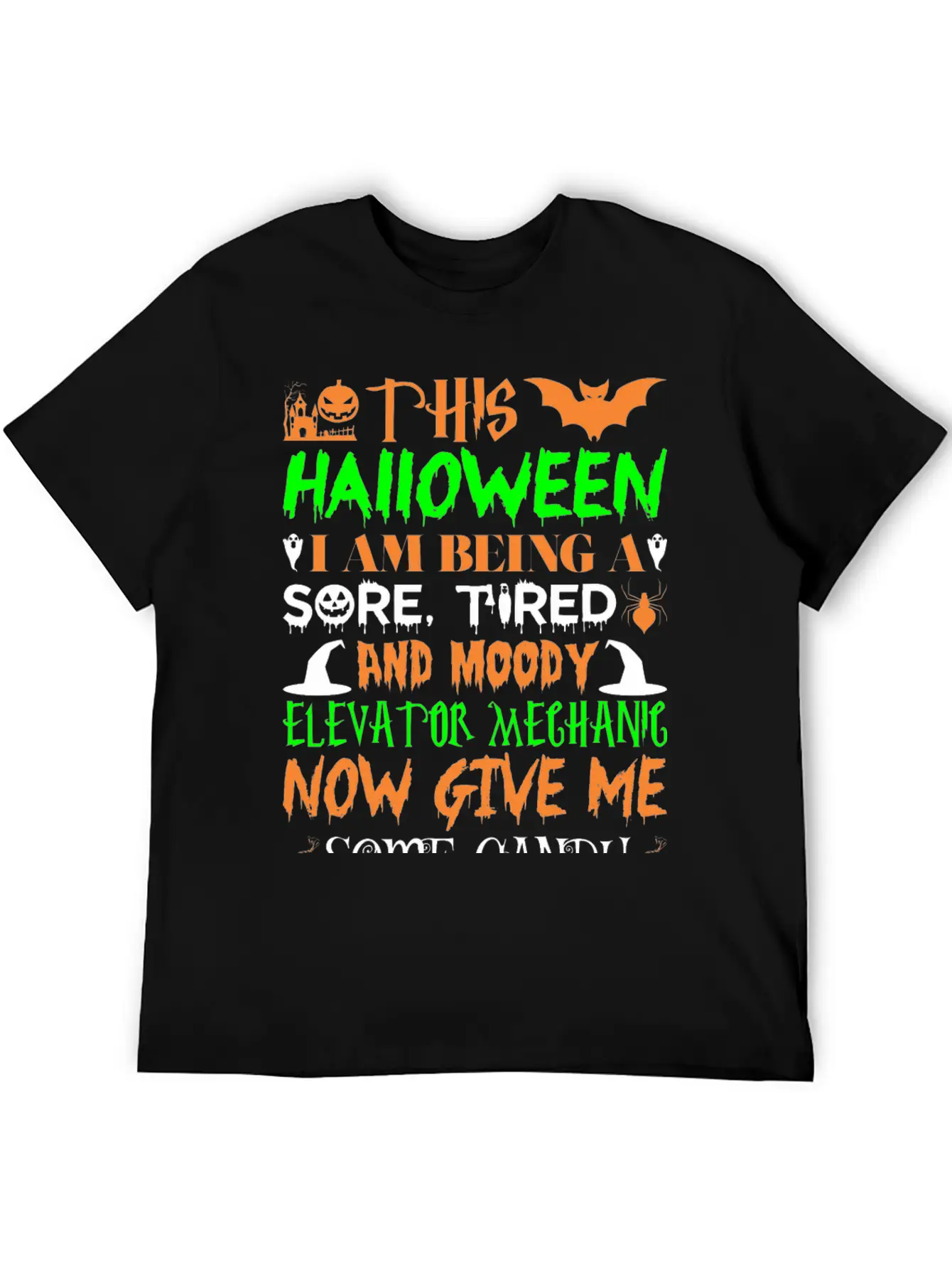 This Halloween Tired Moody Elevator Mechanic Candy Unisex Casual T-Shirt – Clean Design For Daily Comfort