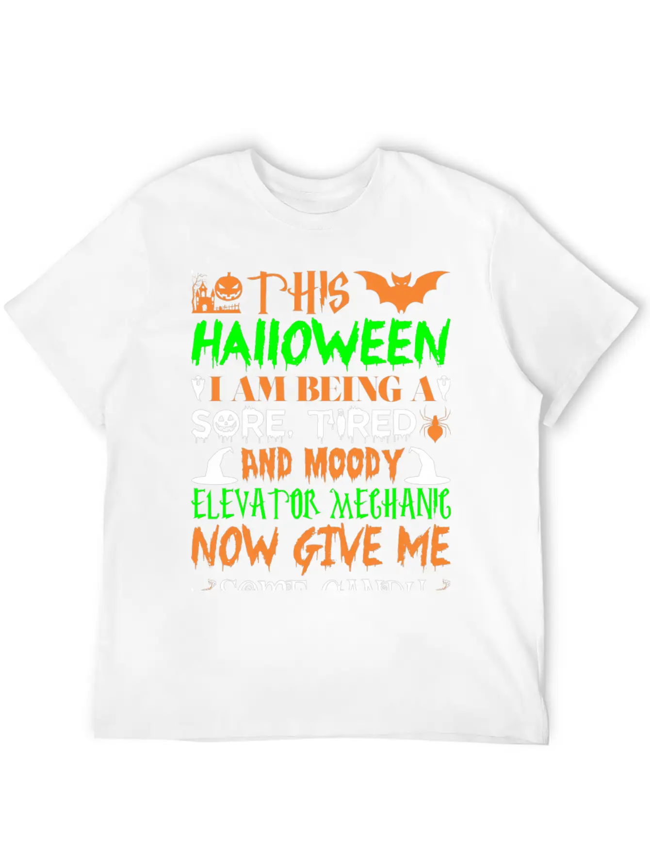 This Halloween Tired Moody Elevator Mechanic Candy Unisex Casual T-Shirt – Clean Design For Daily Comfort