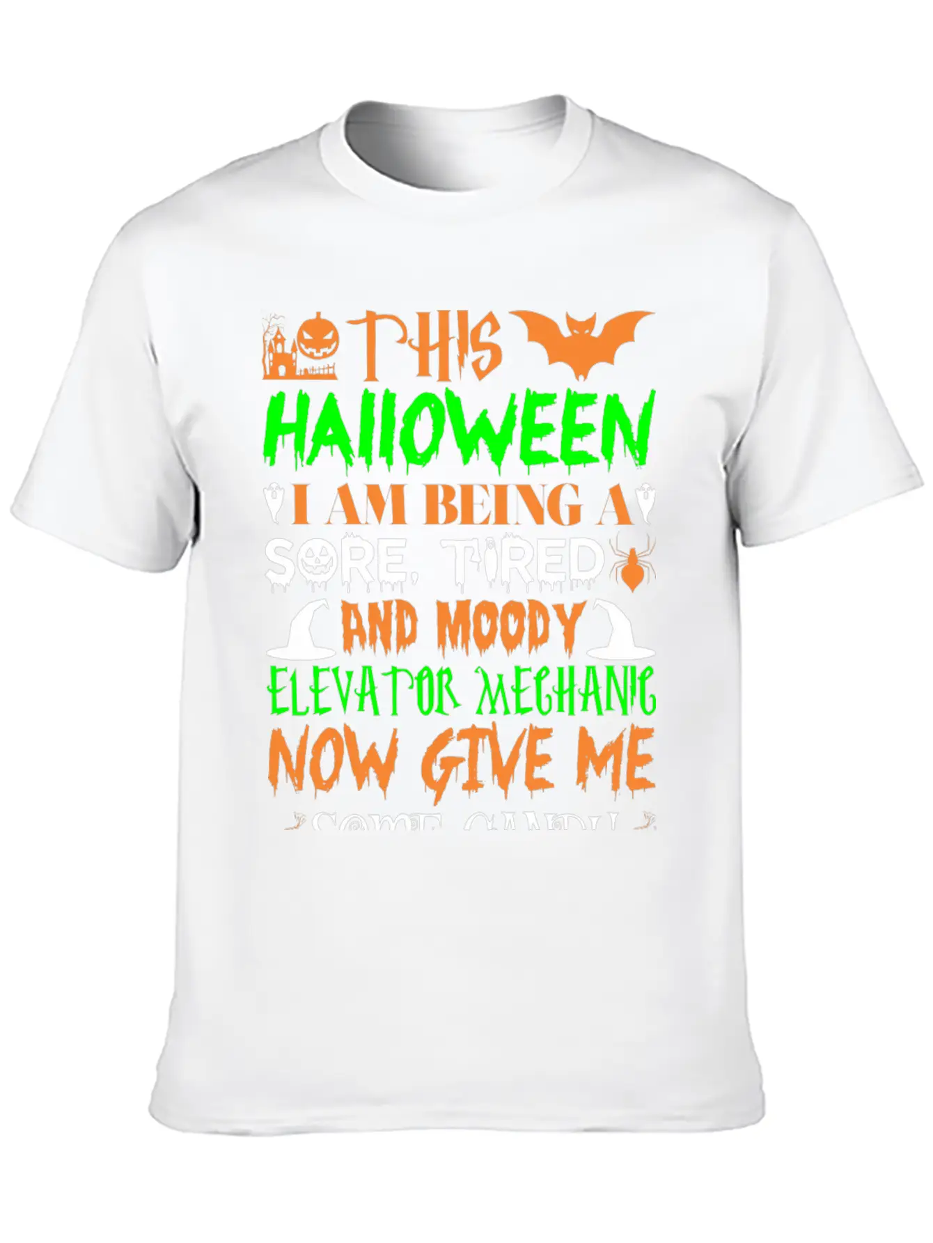 This Halloween Tired Moody Elevator Mechanic Candy Unisex Casual T-Shirt – Clean Design For Daily Comfort