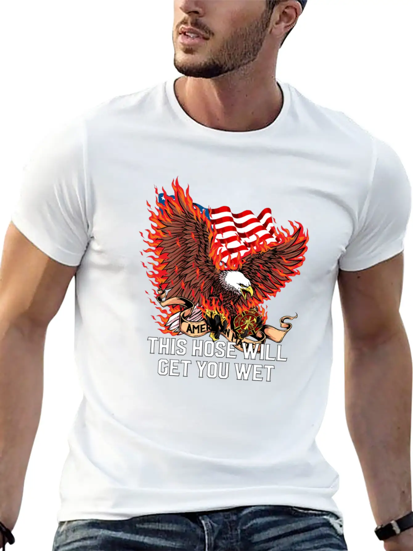 This Hose Will Get You Wet Funny Firefighter Humor Lightweight Cotton T-Shirt – Daily Comfort Graphic Shirt