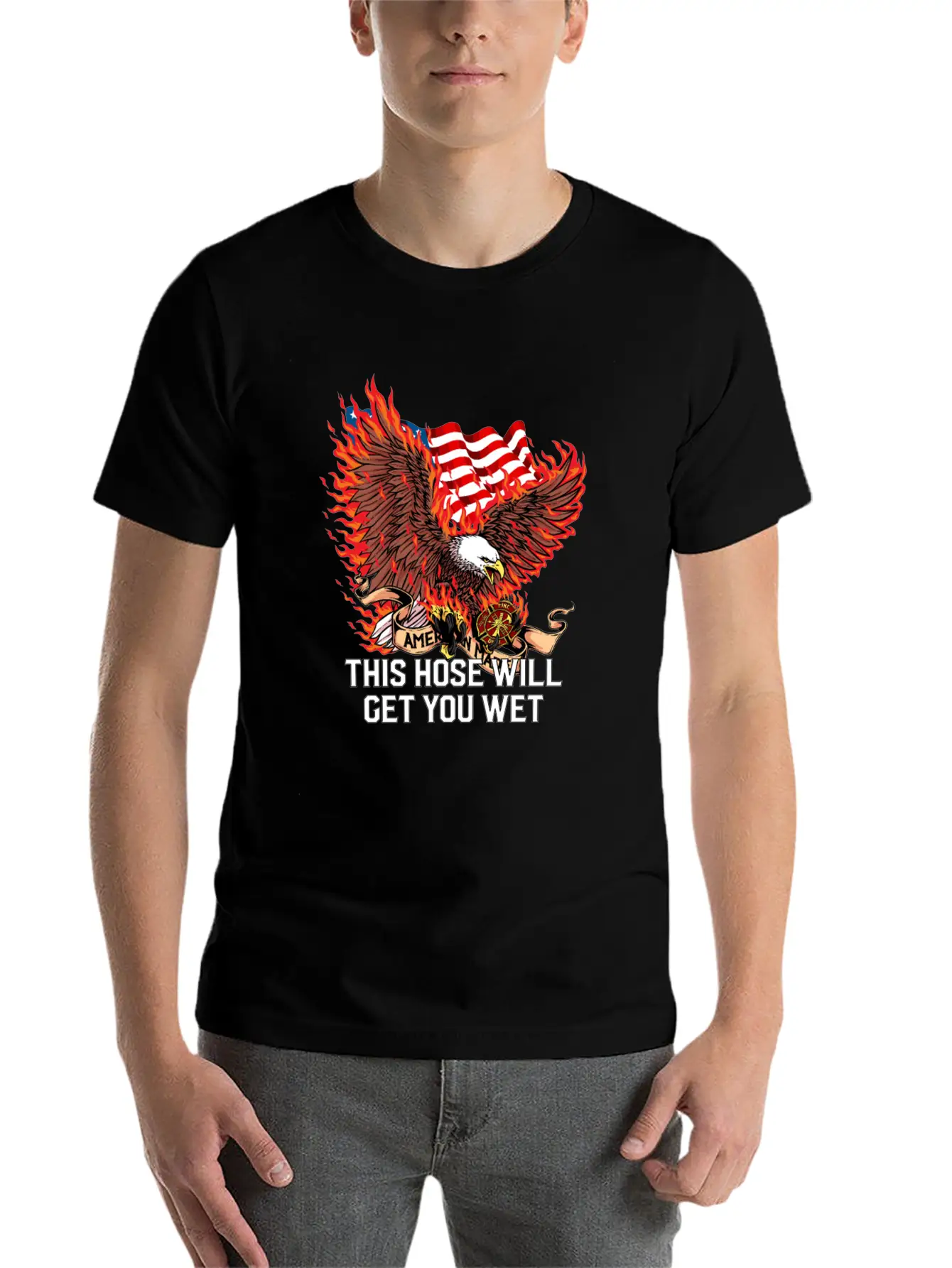 This Hose Will Get You Wet Funny Firefighter Humor Lightweight Cotton T-Shirt – Daily Comfort Graphic Shirt
