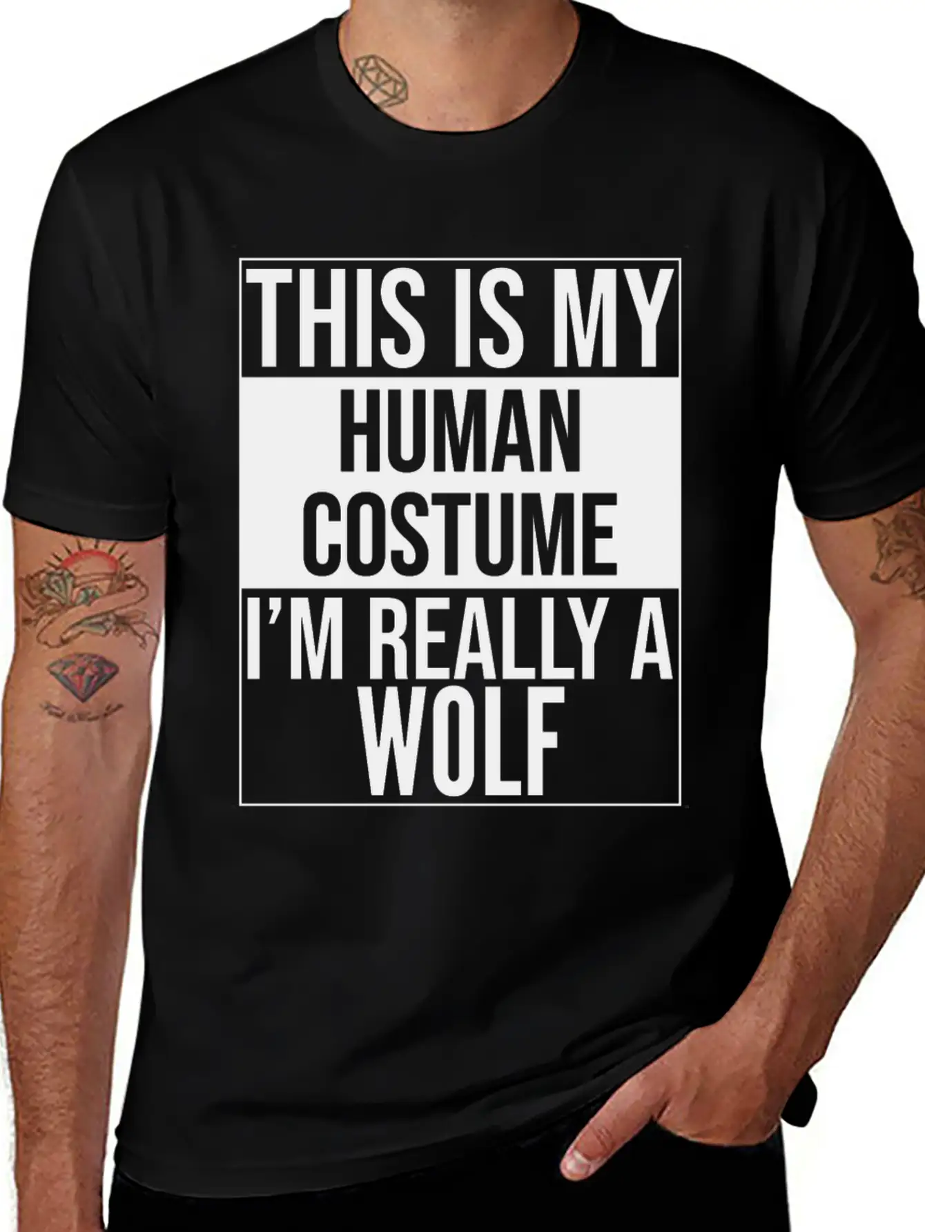 This Is My Human Costume Im A Wolf Modern Fit Casual T-Shirt – Clean And Versatile Design