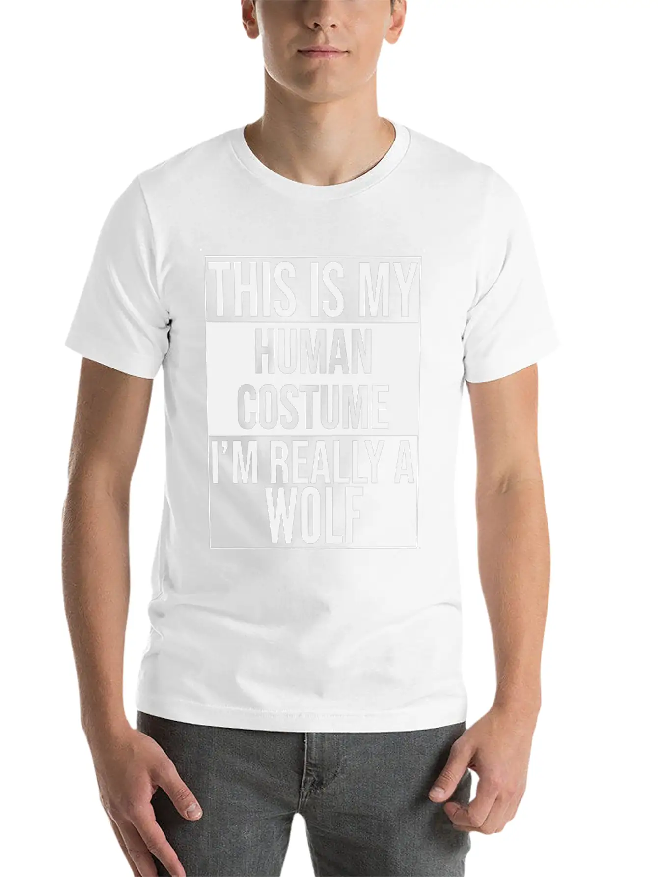 This Is My Human Costume Im A Wolf Modern Fit Casual T-Shirt – Clean And Versatile Design